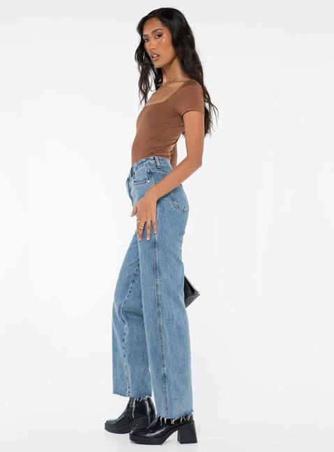 Arlington High Rise Straight Leg Jeans Mid Wash Product Image
