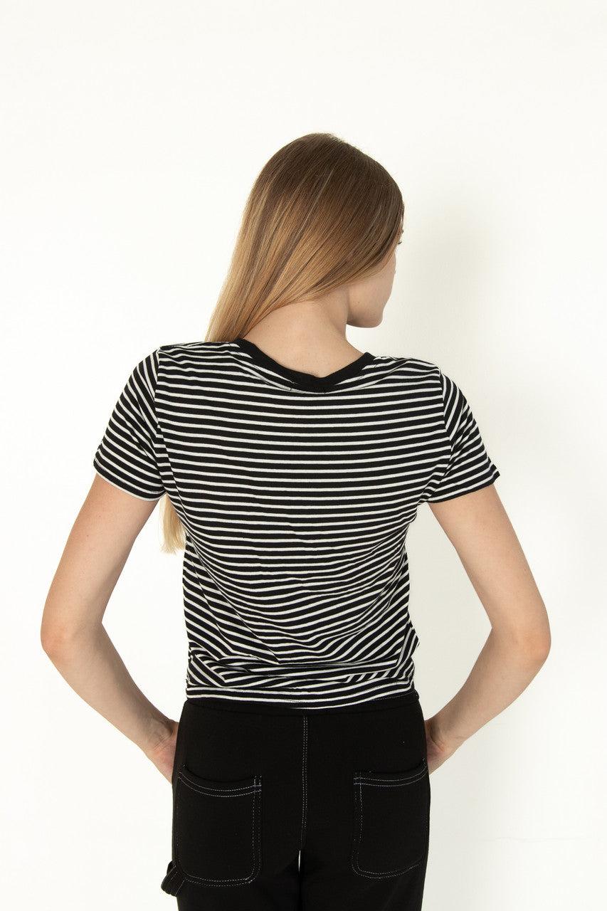 Black Striped Daisy Tee Product Image