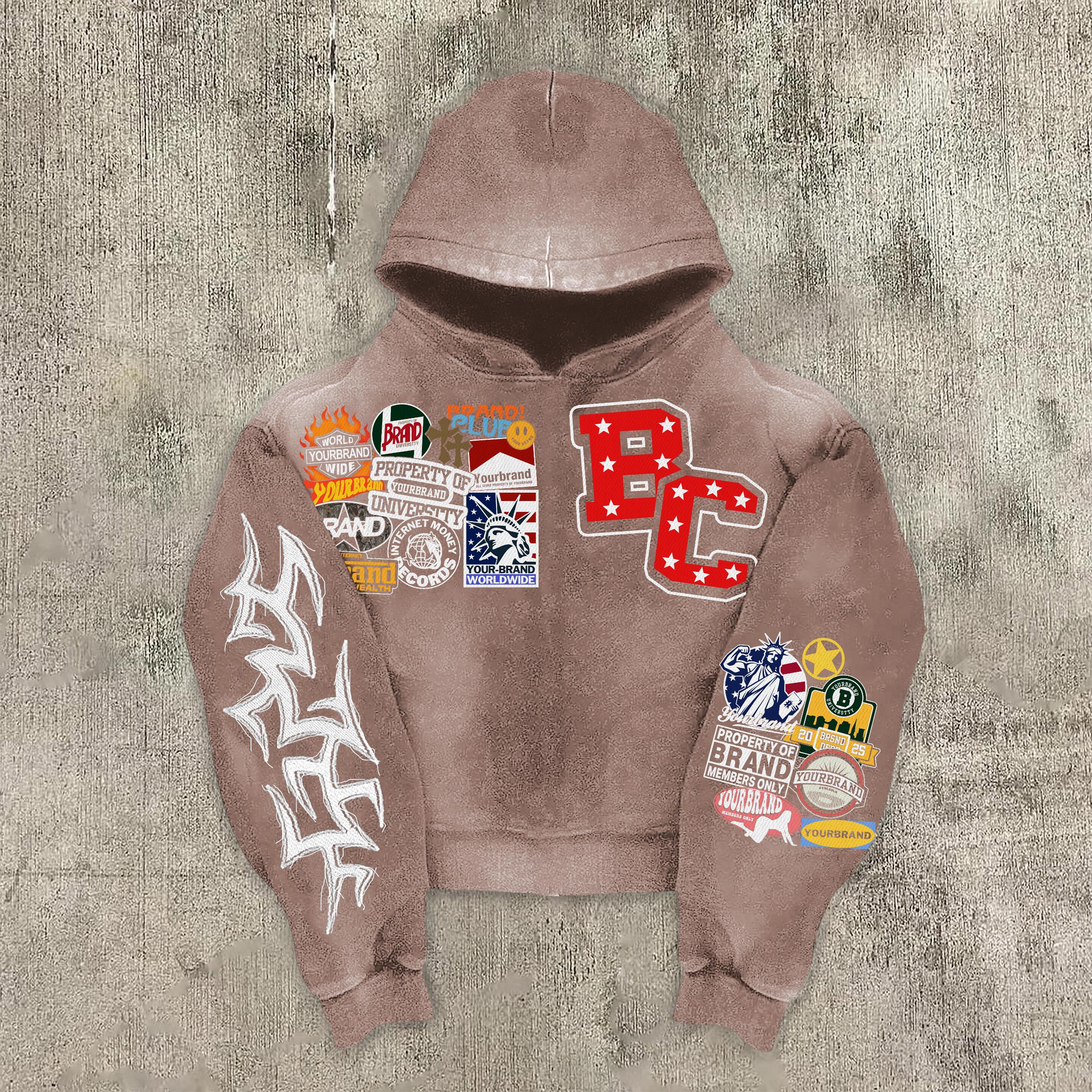 Men's Oversized Warzone Peace Club Vintage Washed Graphic Hoodie Product Image