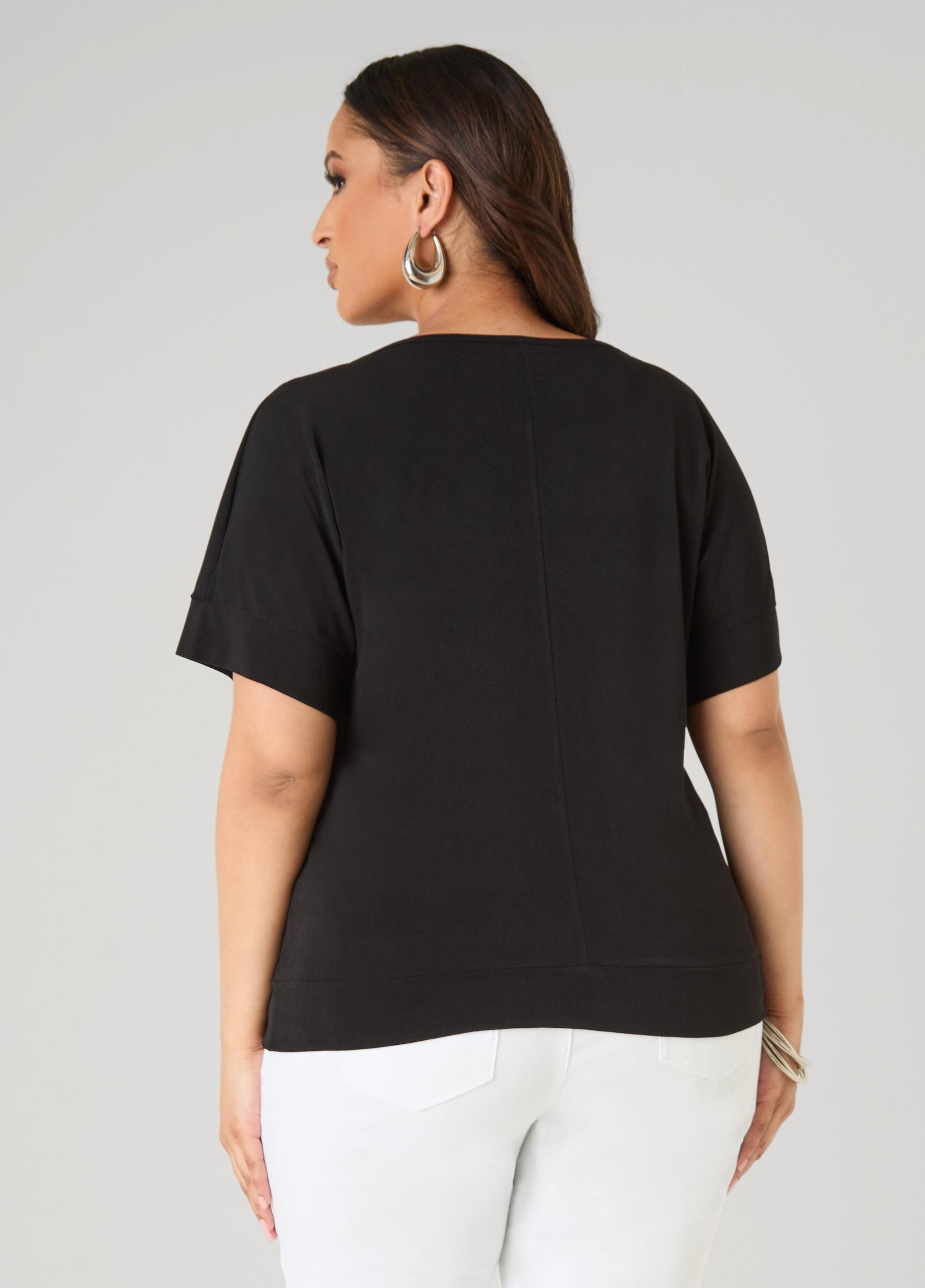 Dolman Sleeved Stretch Crepe Top Product Image