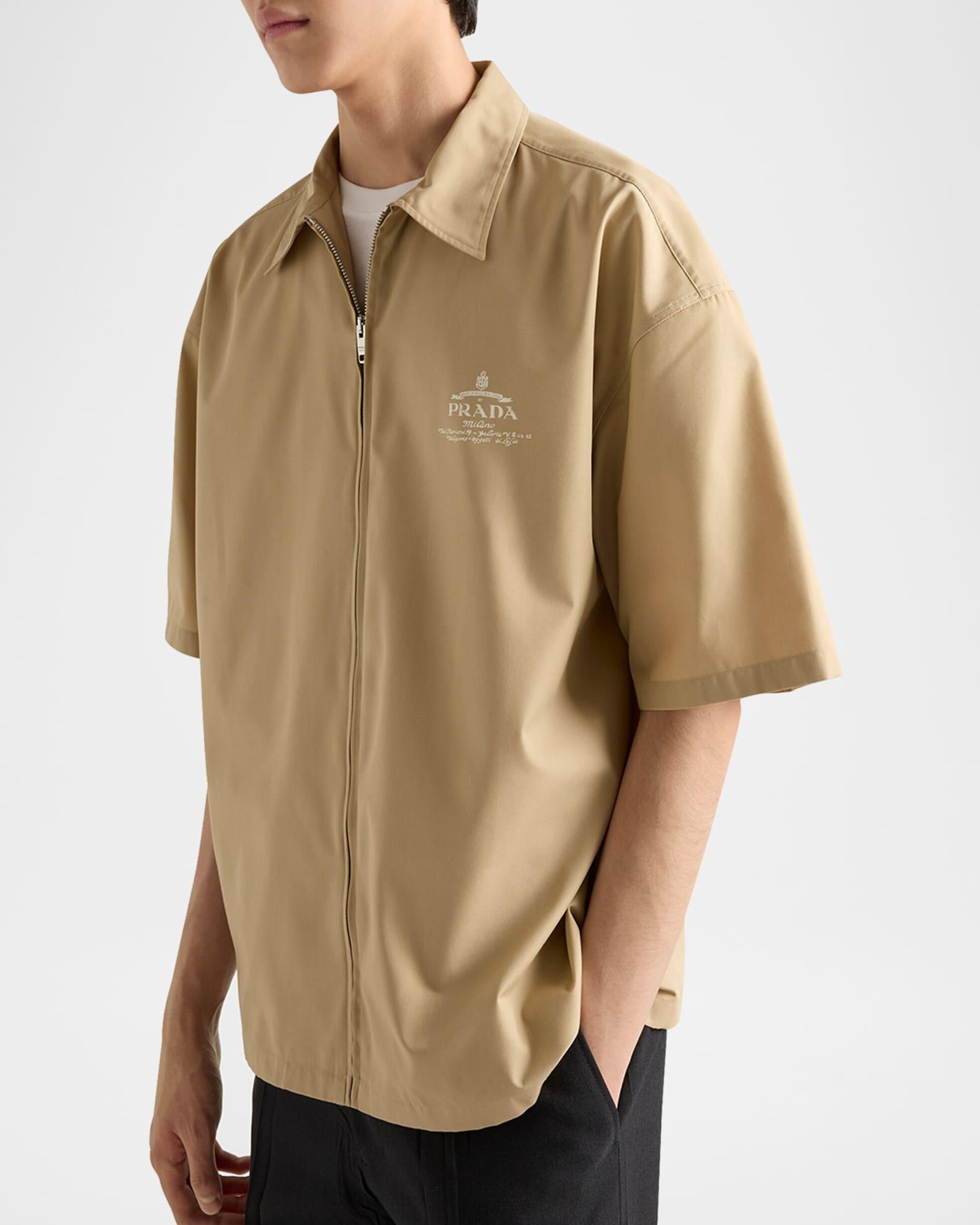 Men's Technical Cotton Zip-Up Shirt Product Image
