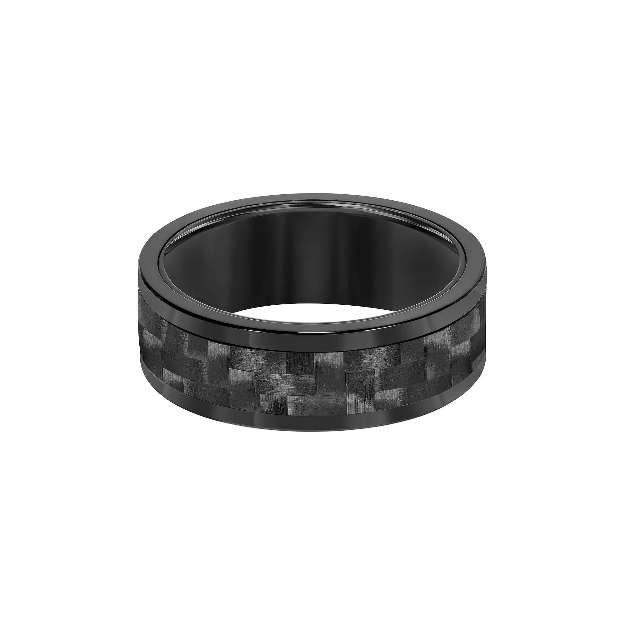 AXL Black Tungsten with Carbon Inlay Men's Wedding Band, Size: 12 Product Image