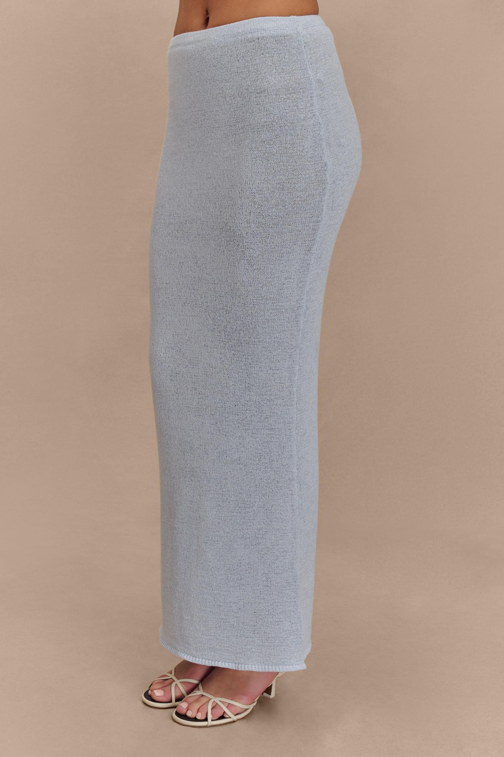 Phoebe Knit Maxi Skirt - Ice Blue Product Image