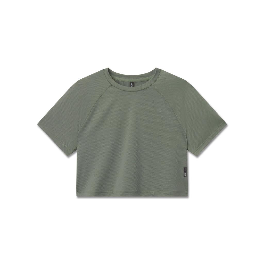 W018. AeroSilver® Cropped Tee - Sage Product Image