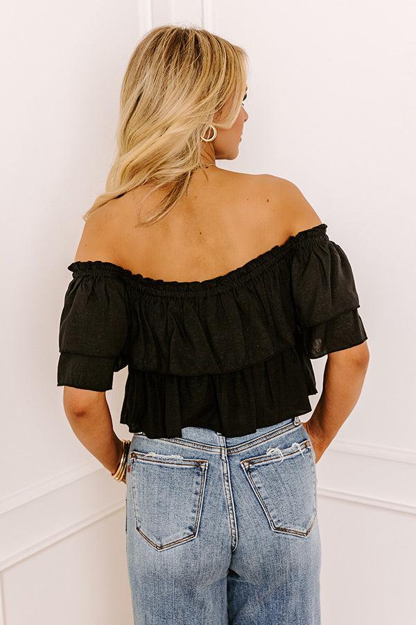 Double Date Babydoll Top In Black Product Image