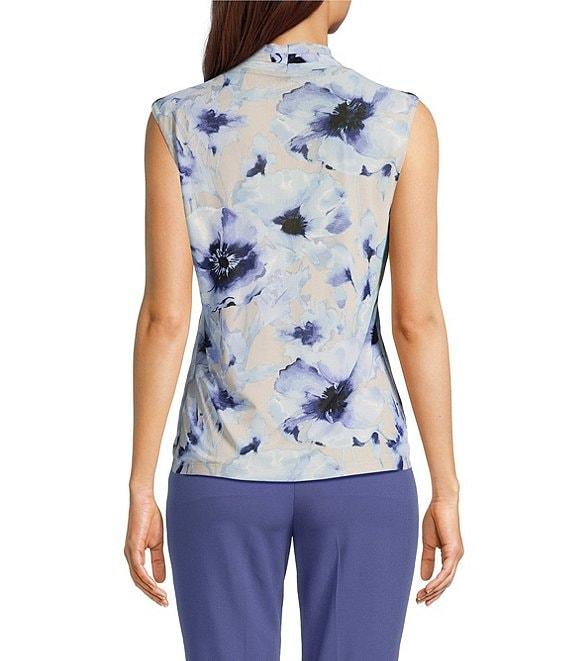 Calvin Klein Printed Mesh V-Neck Sleeveless Cami Product Image
