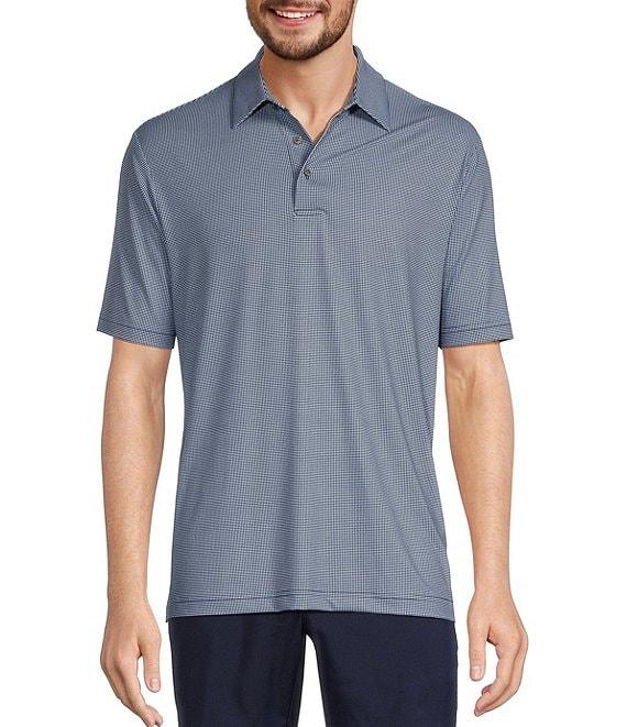 Roundtree & Yorke Performance Gingham Print Polo Shirt Product Image
