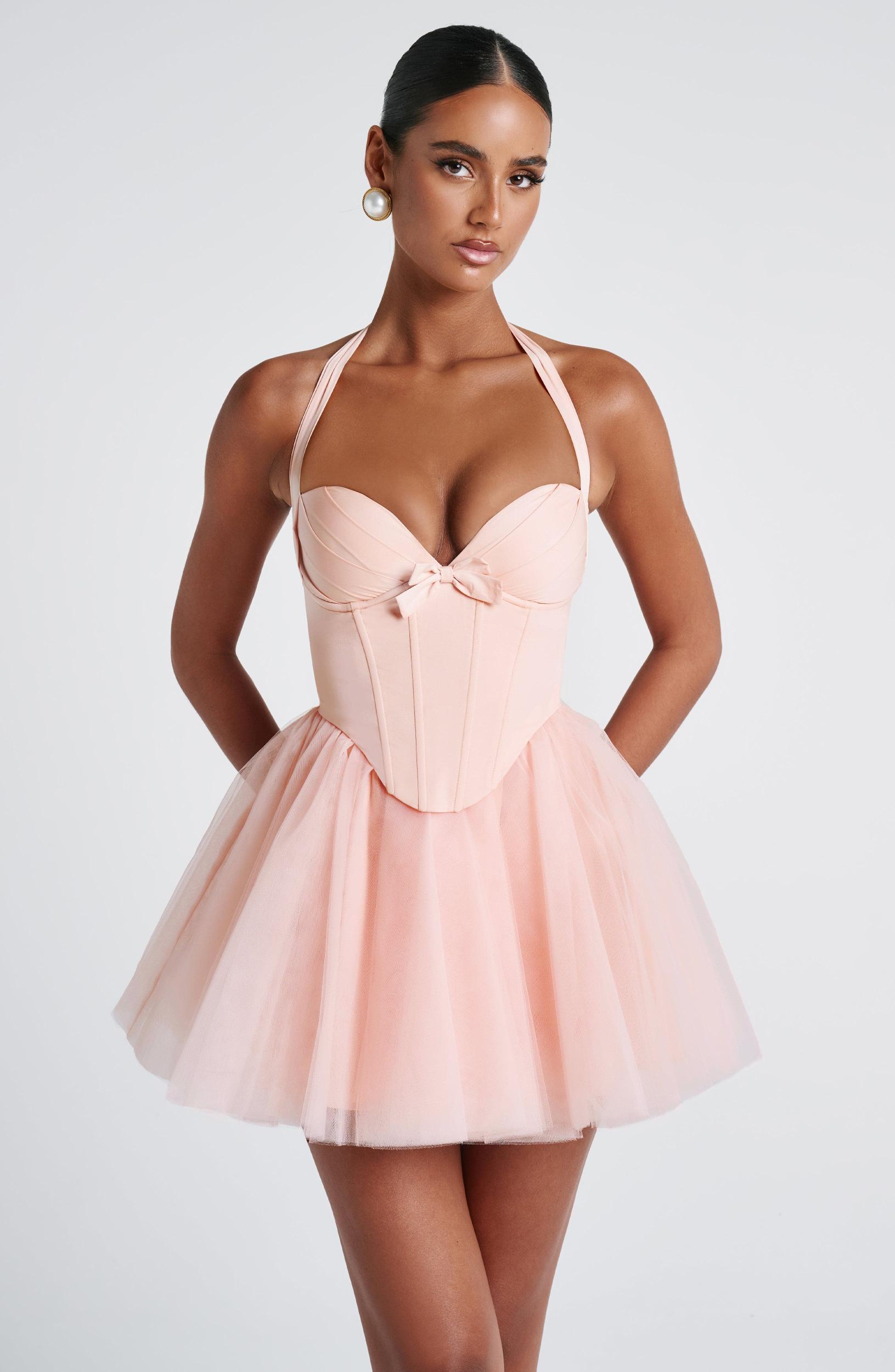 Keely Mini Dress - Soft Peach Product Image