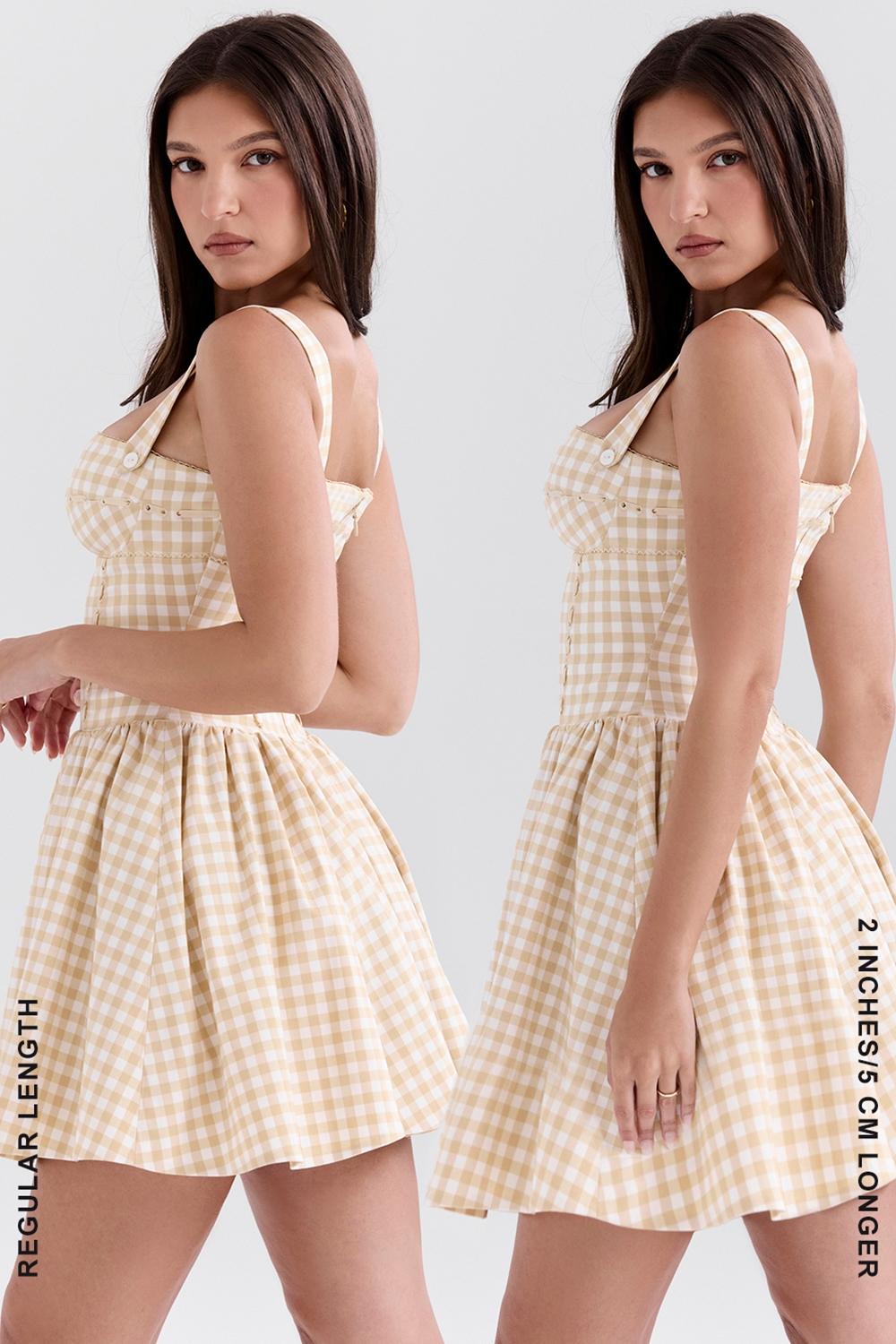 Isadora  gingerbread gingham mini dress Product Image