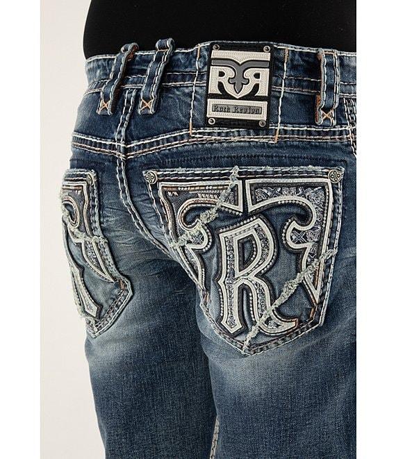 Rock Revival Ziggy Inverted-Fleur-De-Lis Pocket Straight Leg Jeans Product Image