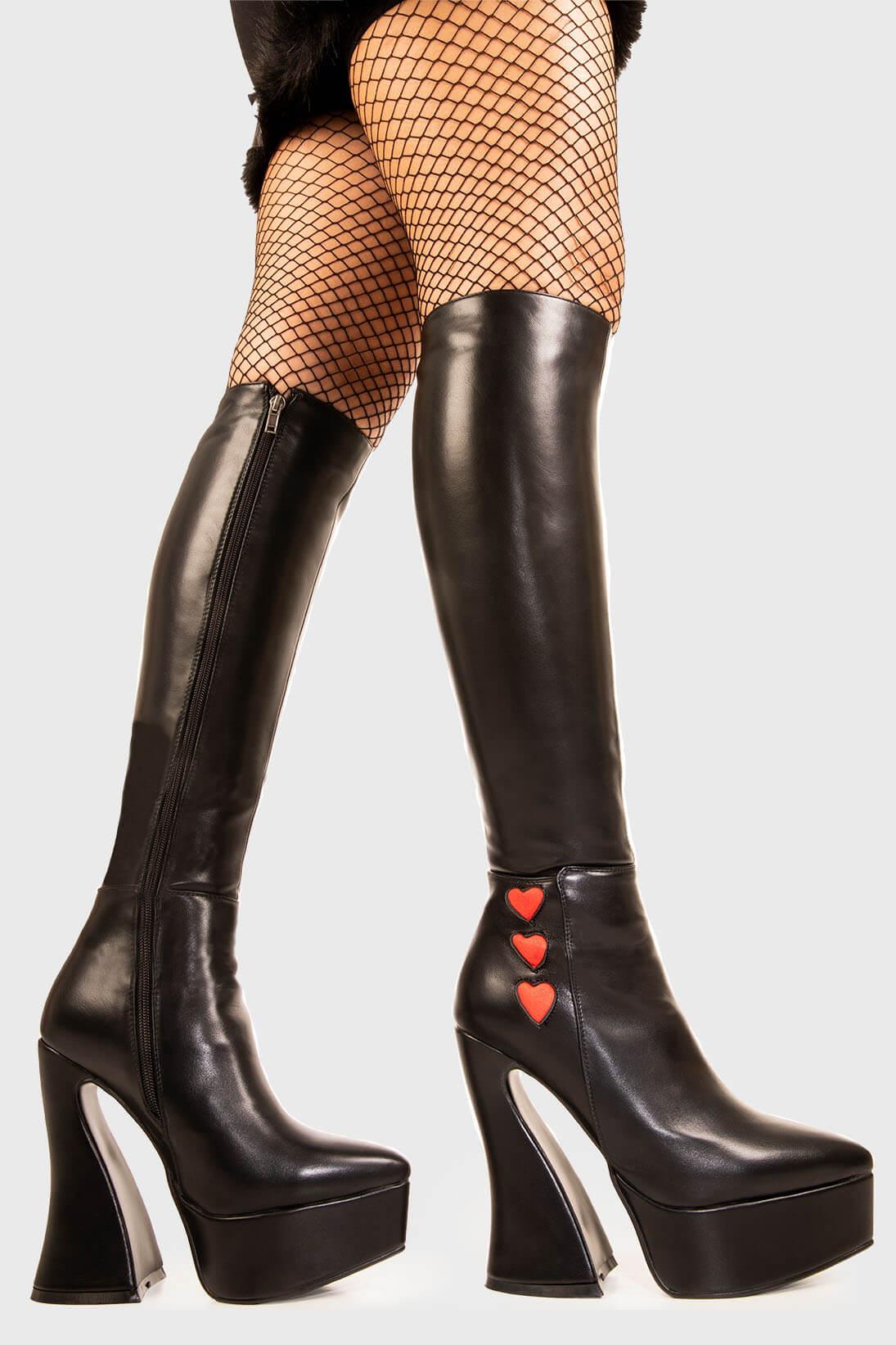 Love Potion Platform Knee High Boots Product Image