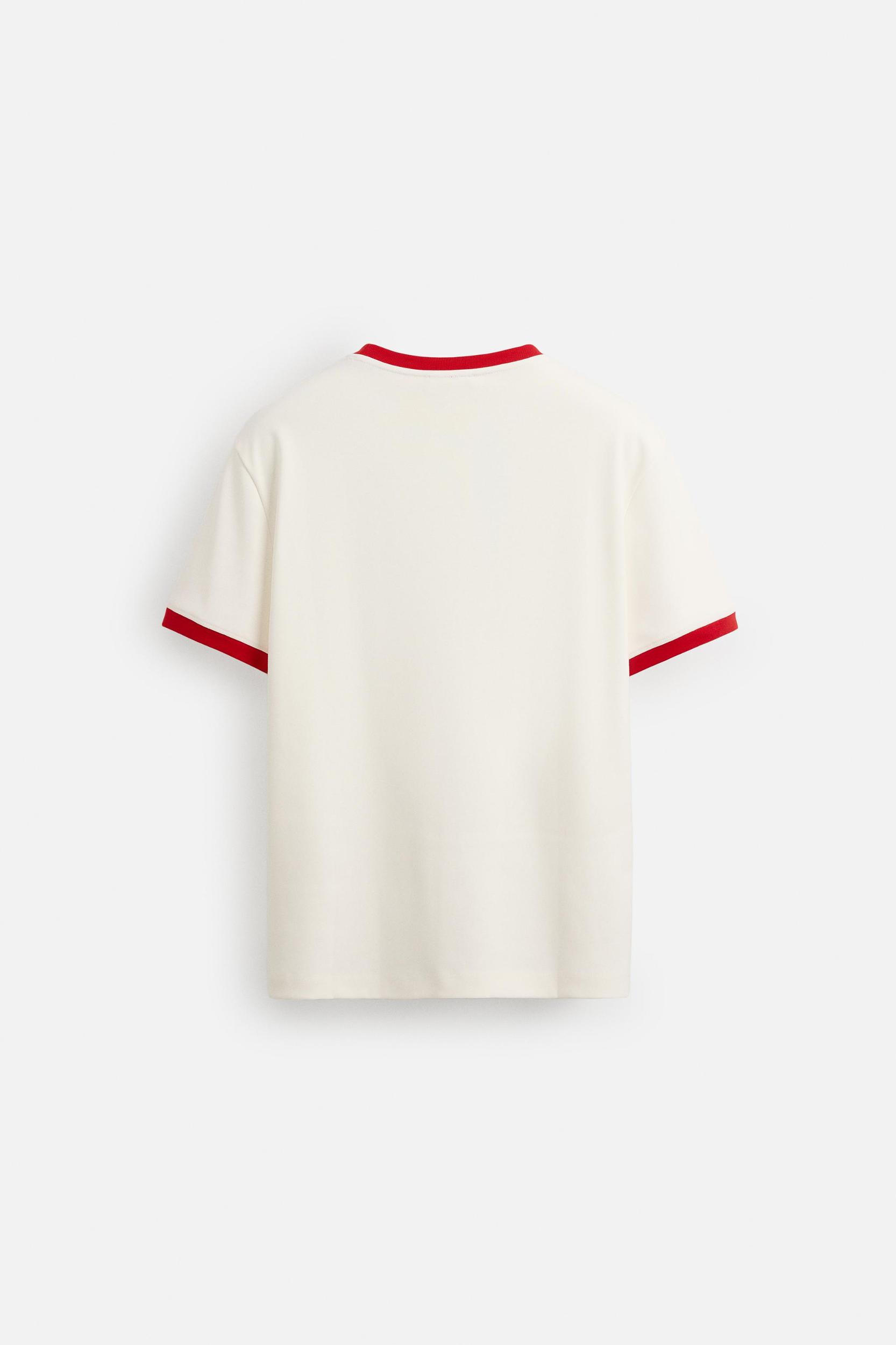 TEXT CONTRAST RIB T-SHIRT Product Image