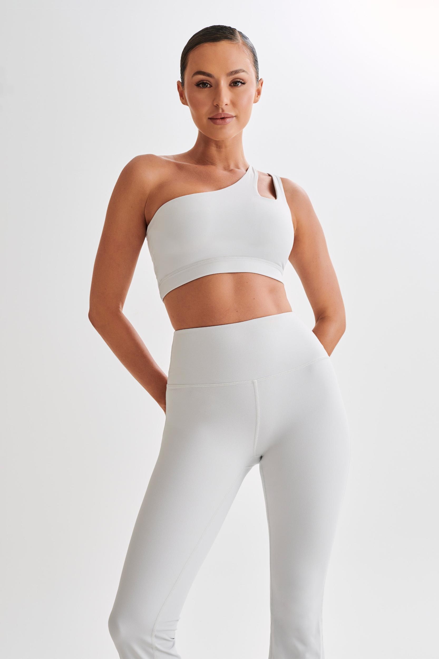 Floyd One Shoulder Crop Top - Ice Grey Product Image
