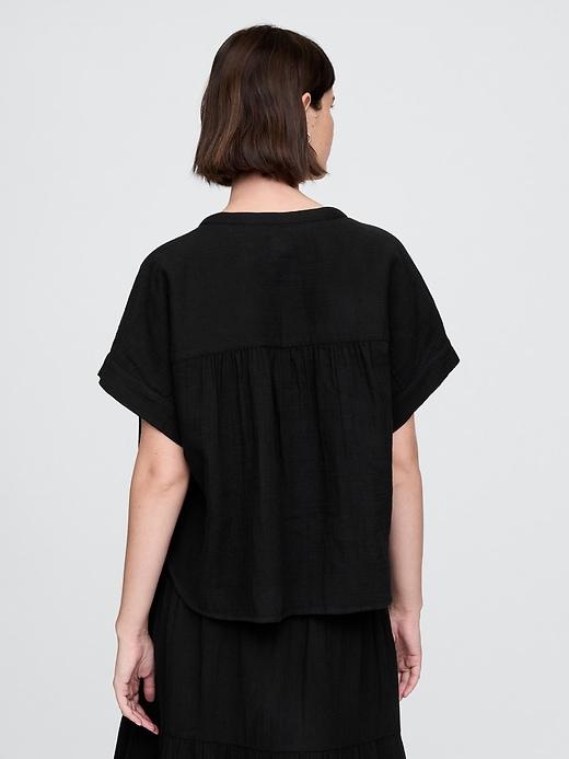 Crinkle Gauze Dolman Shirt Product Image