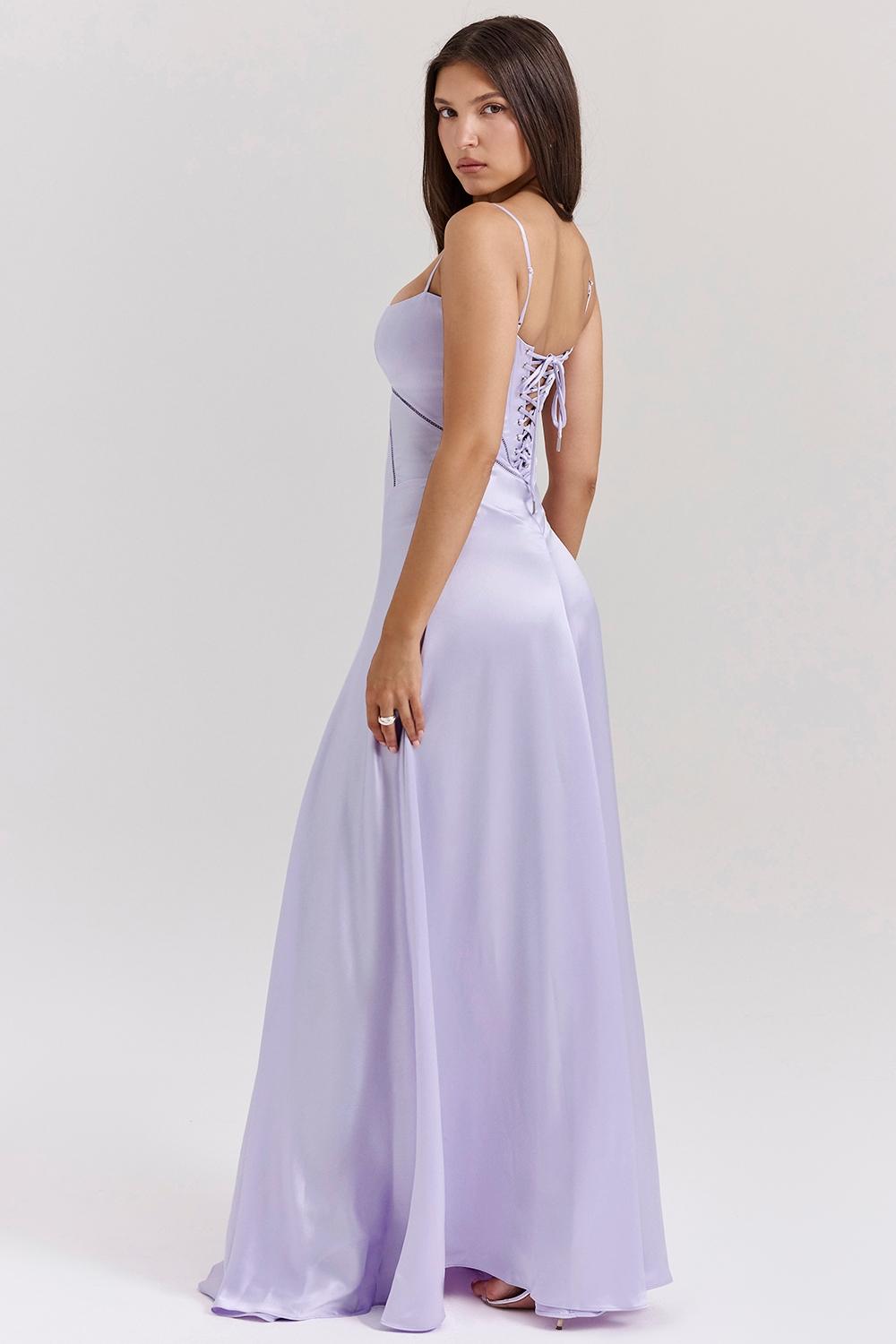 Anabella  orchid lace up maxi dress Product Image