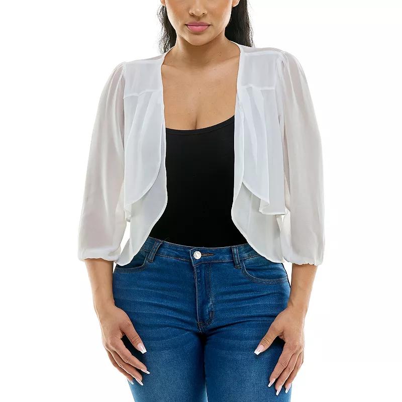 Women's Nina Leonard Chiffon Pleated Bolero,  Product Image