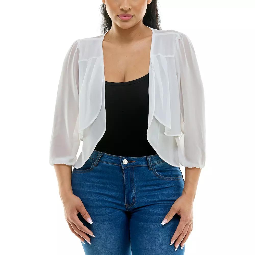 Women's Nina Leonard Chiffon Pleated Bolero,  Product Image