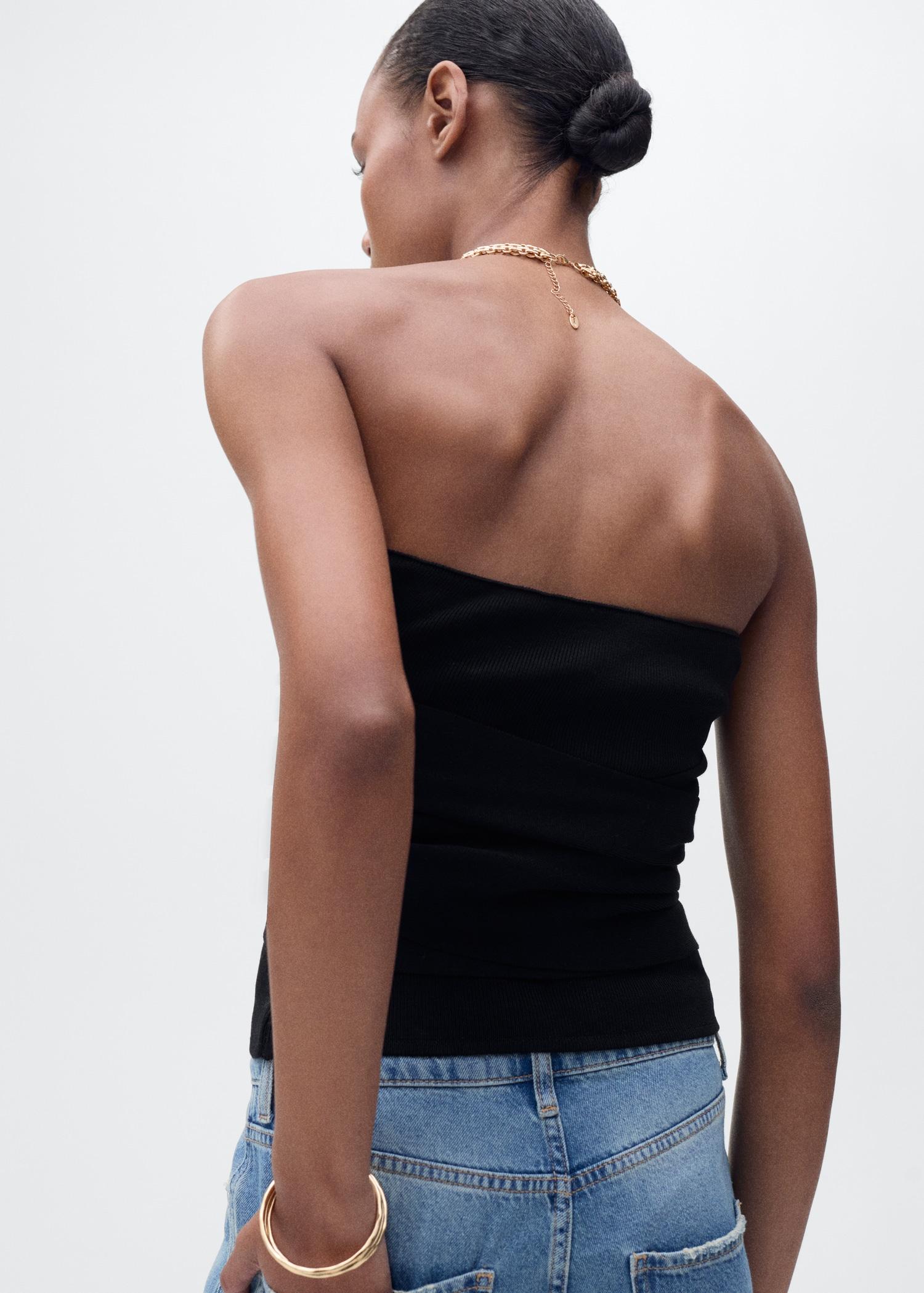 Bandeau top with knot detail - Women | MANGO USA Product Image