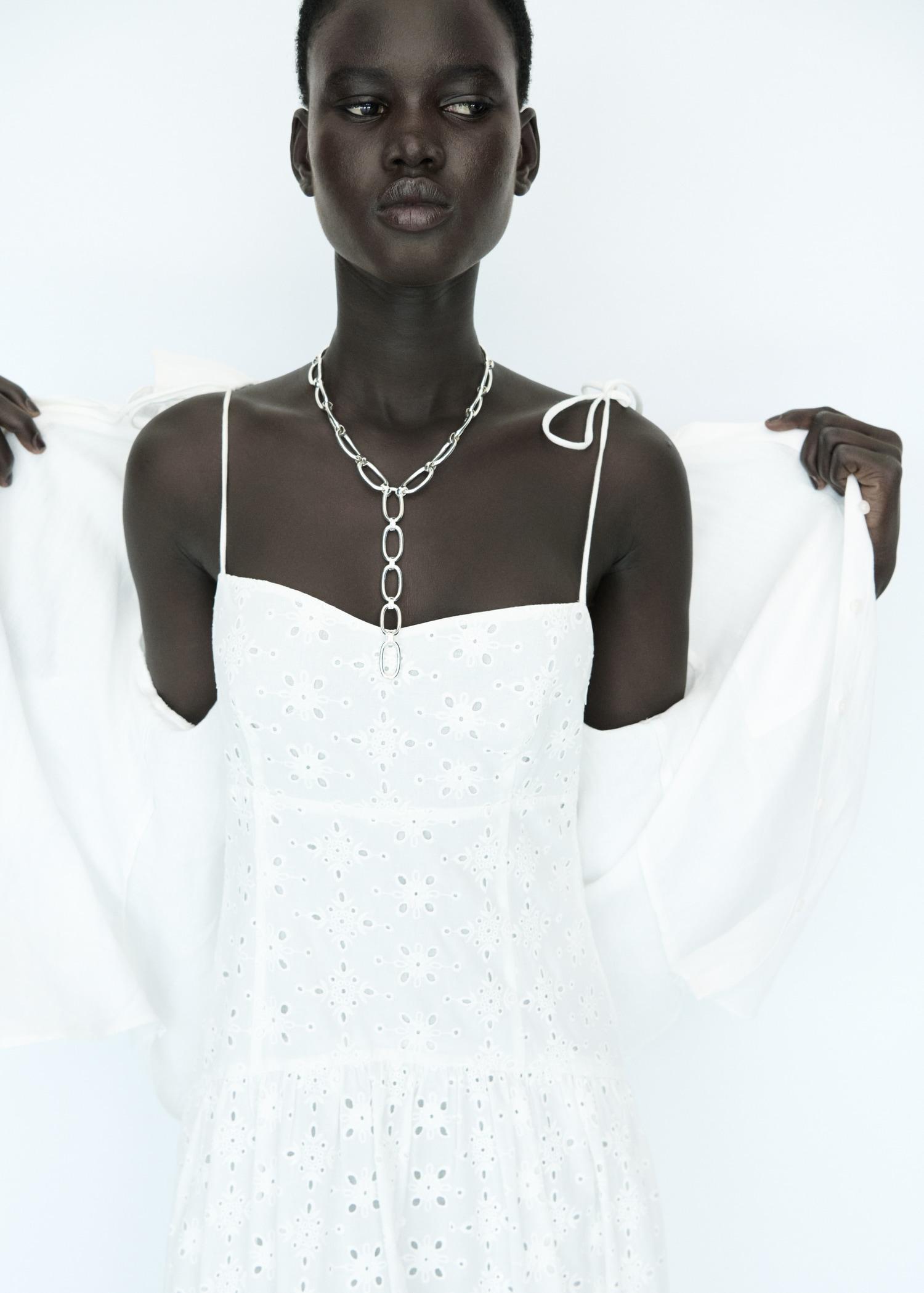 Die-cut midi-dress - Women | MANGO USA Product Image