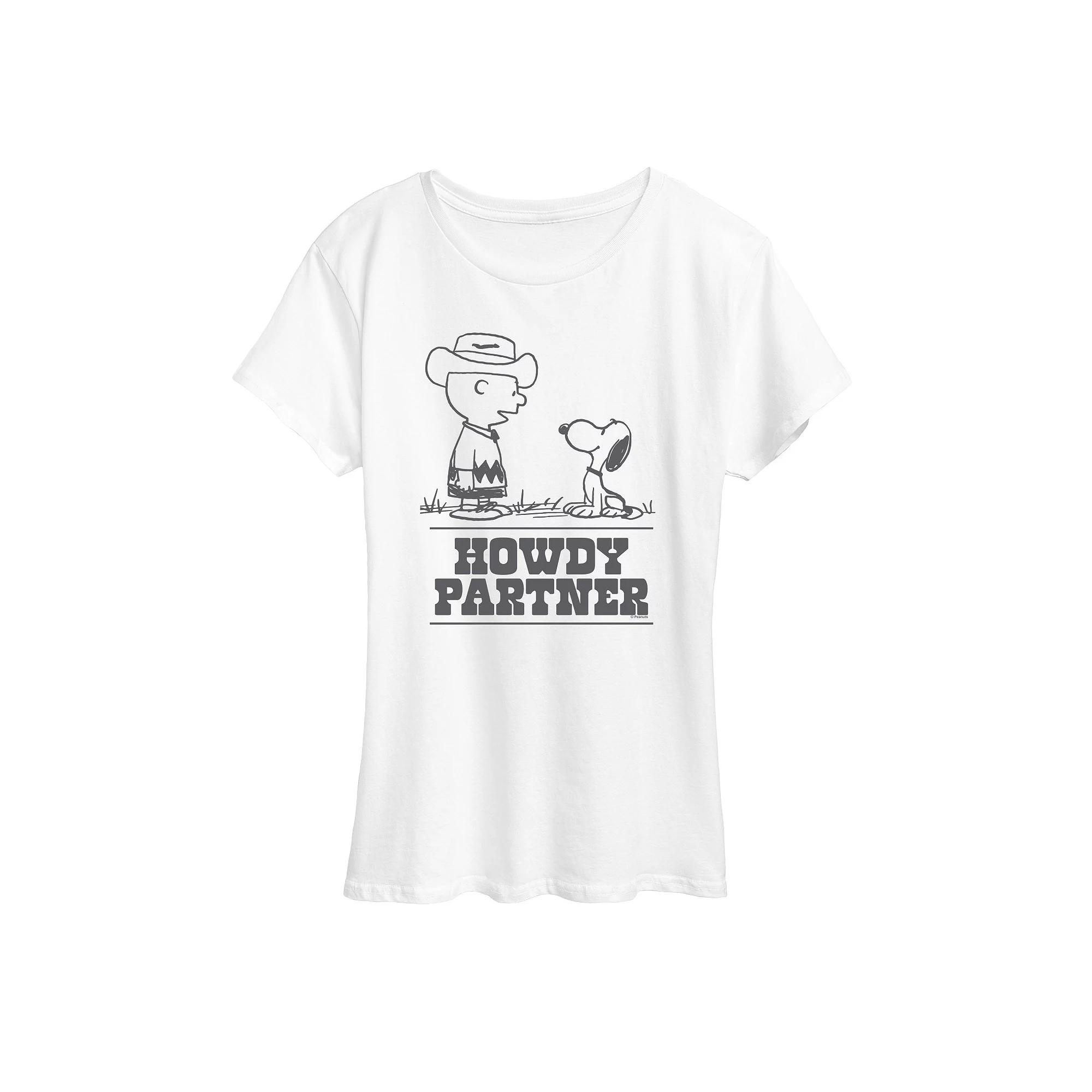 Women's Peanuts Charlie & Snoopy Howdy Partner Graphic Tee,  Product Image