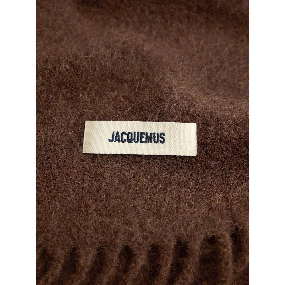 JACQUEMUS Edges Stylish Scarf Fringed In Brown Product Image