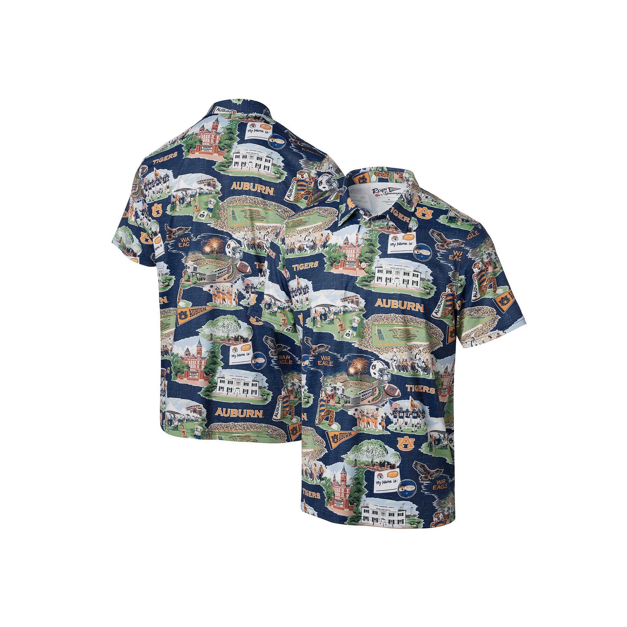 Men's Reyn Spooner Navy Auburn Tigers Scenic Polo,  Product Image