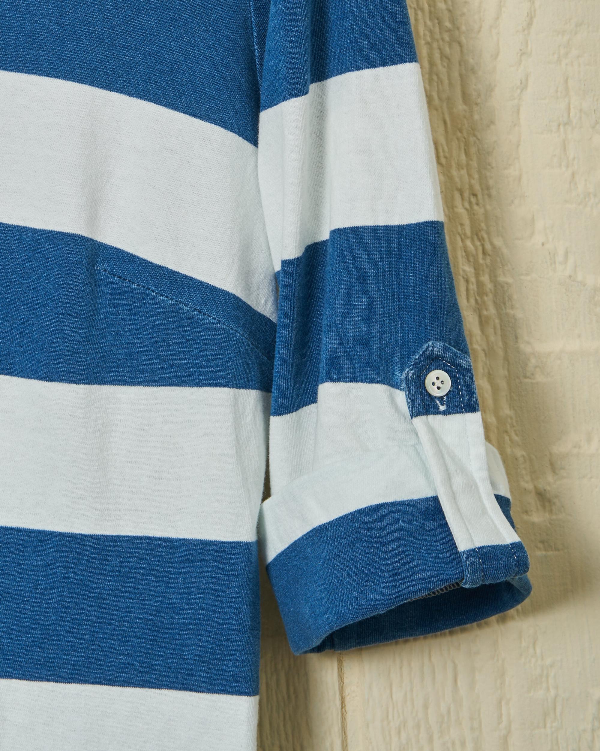 Avalon Indigo Knit Top in Blue/White Rugby Stripe Product Image