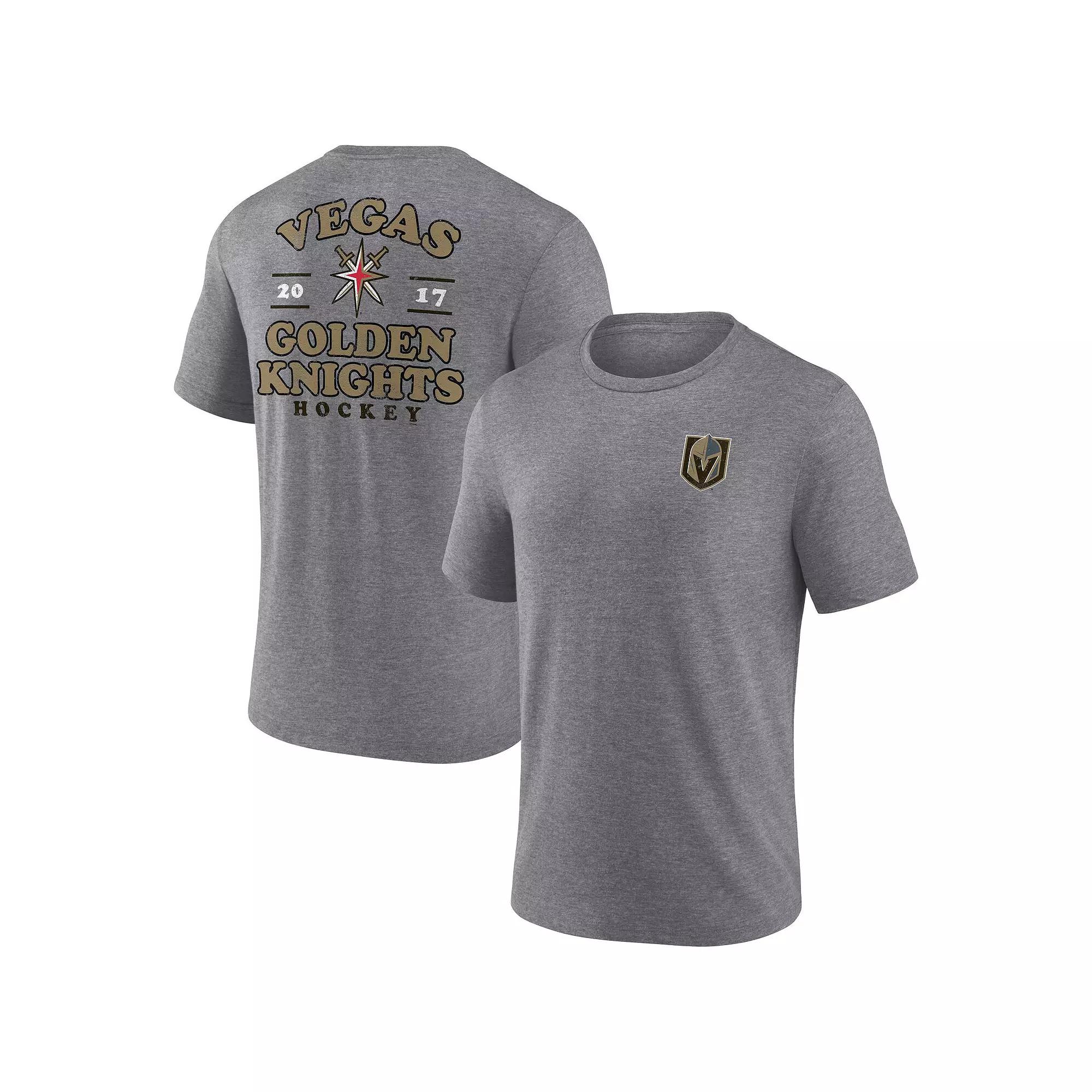 Men's Fanatics  Heather Gray Vegas Golden Knights Winger Tri-Blend T-Shirt, Size: Large, Lvk Grey Product Image