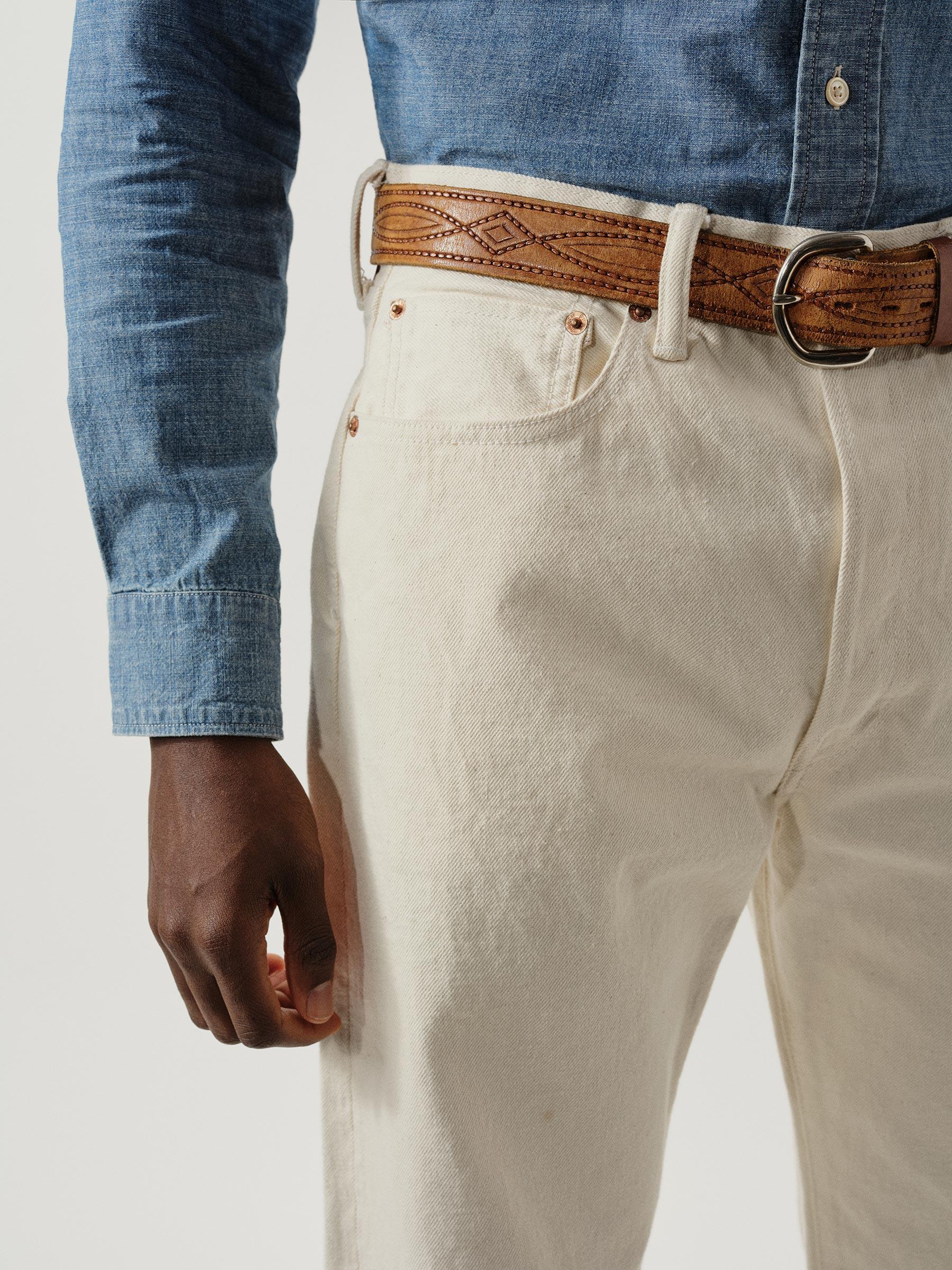 N002 Japanese Loomstate Selvedge Full Saddle Jean Product Image