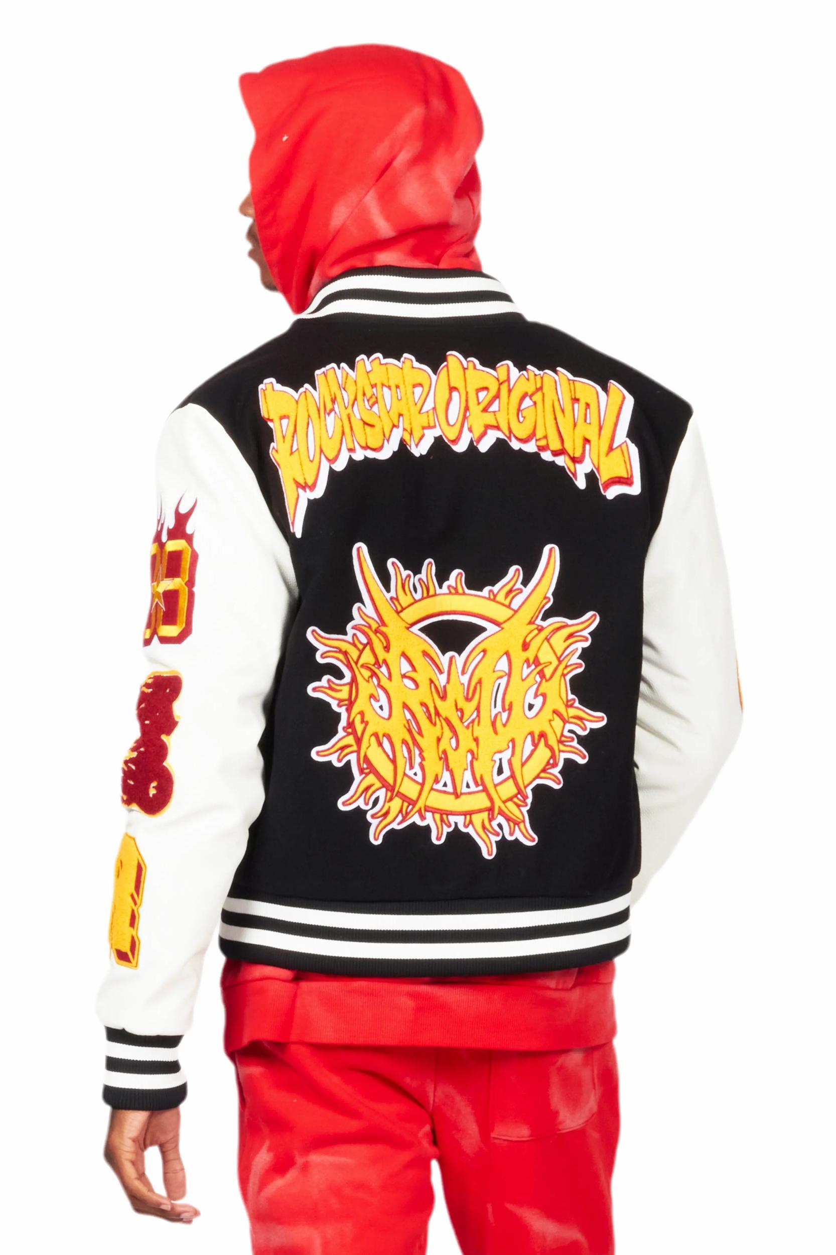 Fio Black/White Varsity Jacket Male Product Image