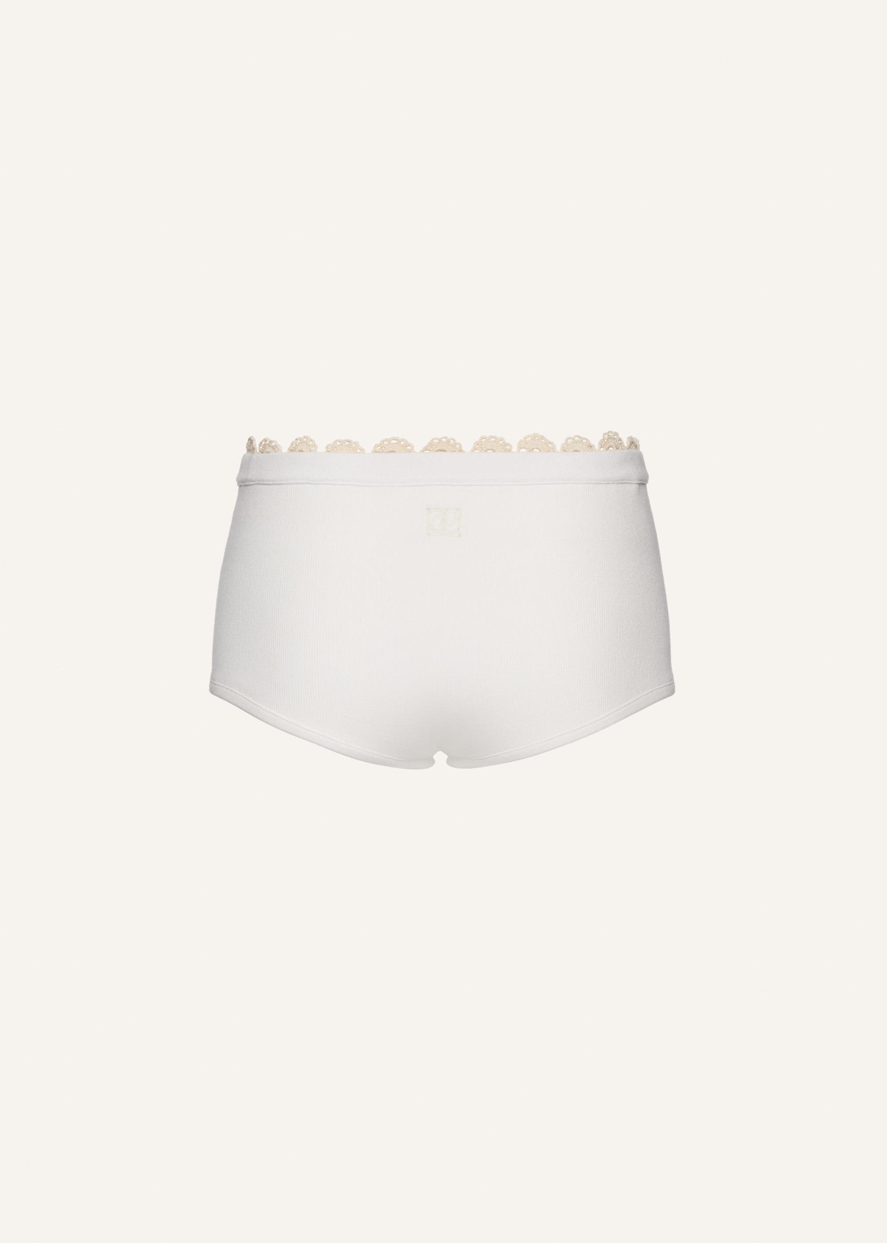 Lace-detail underwear shorts in white Product Image