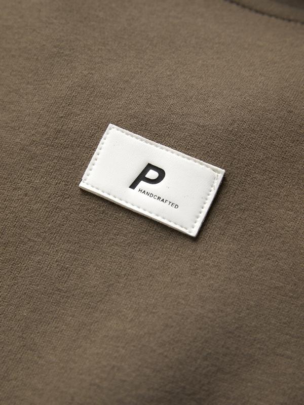 Letter Label Embellished V Neck Oversized Hoodie Product Image