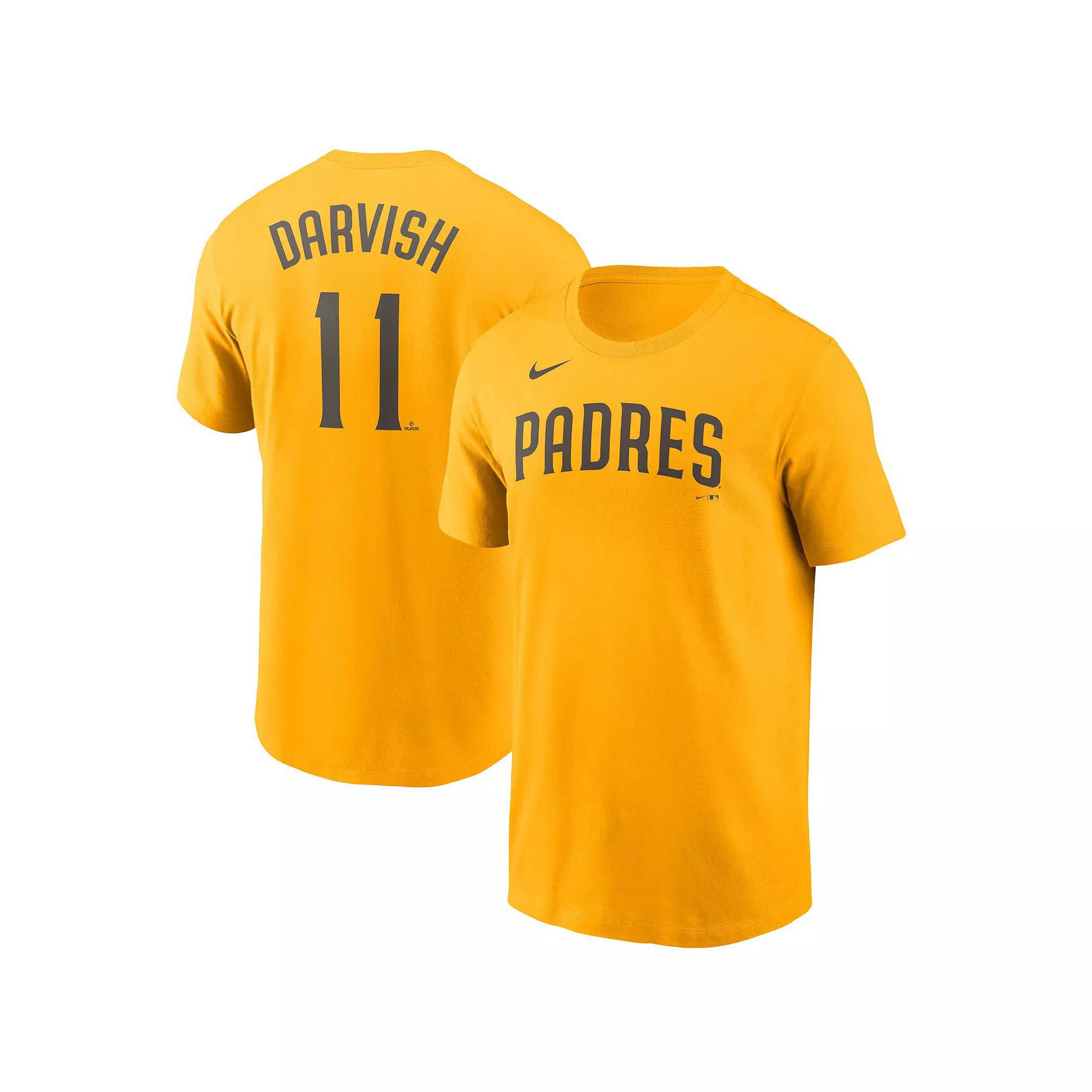 Men's Nike Yu Darvish Gold San Diego Padres Name & Number T-Shirt,  Product Image