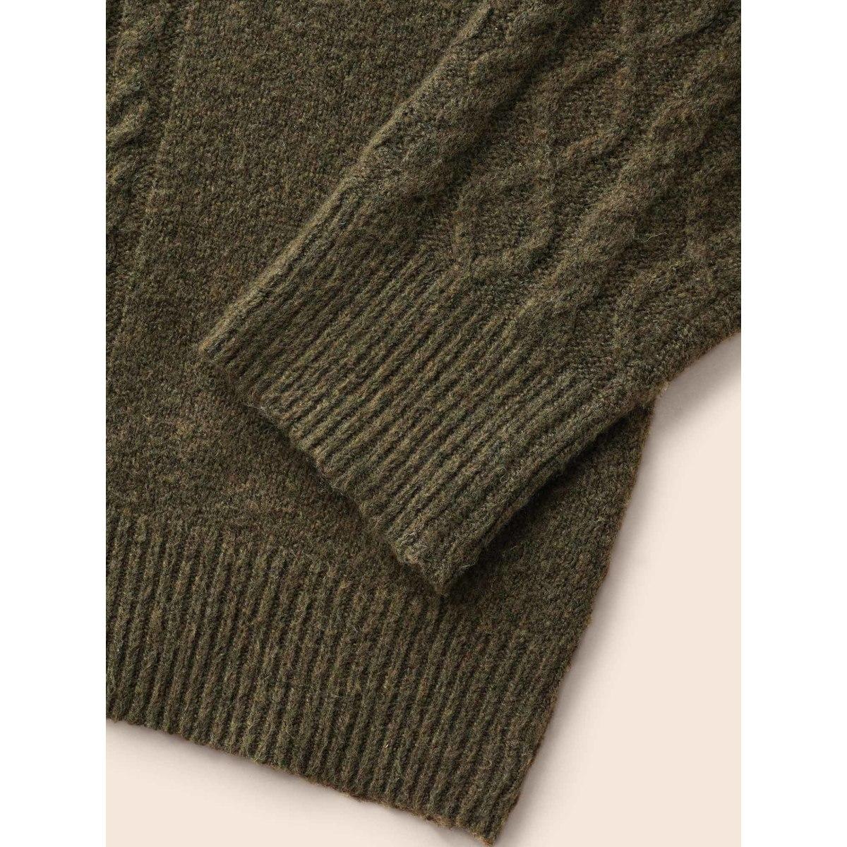 Plus Size Airy Cozy Hooded Pullover ArmyGreen Women Casual Loose Long Sleeve Hooded Everyday Pullovers BloomChic 10/M Product Image