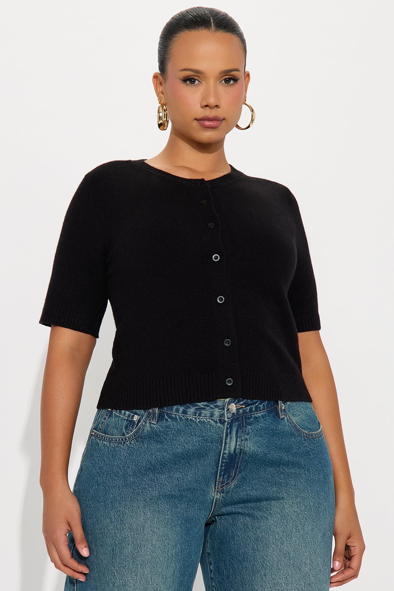 Too Cute Short Sleeve Cardigan - Black Female Product Image