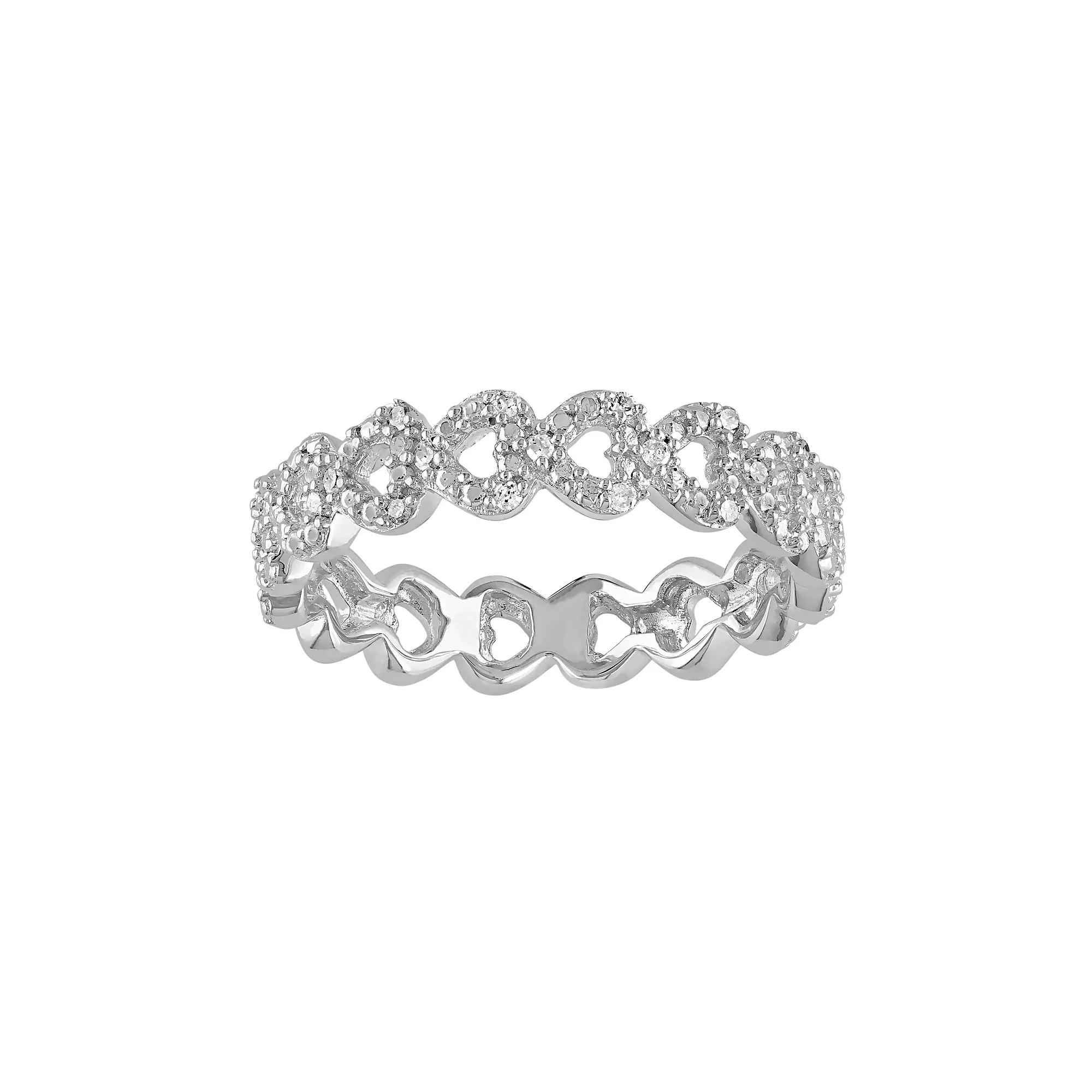 Stella Grace Diamond Accent Sterling Silver Heart Ring, Women's, Size: 5, White Product Image