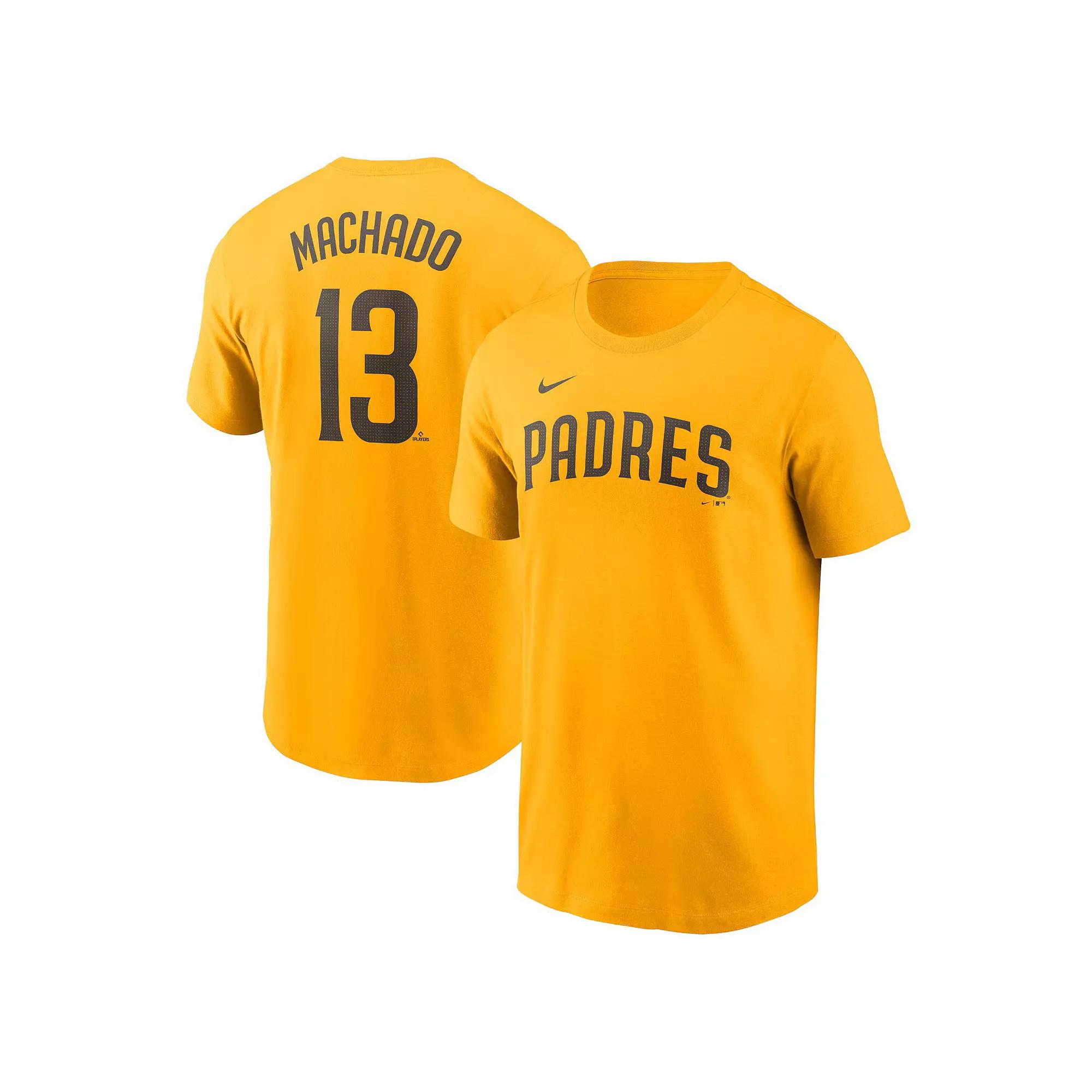 Men's Nike Manny Machado Gold San Diego Padres Fuse Name & Number T-Shirt,  Product Image