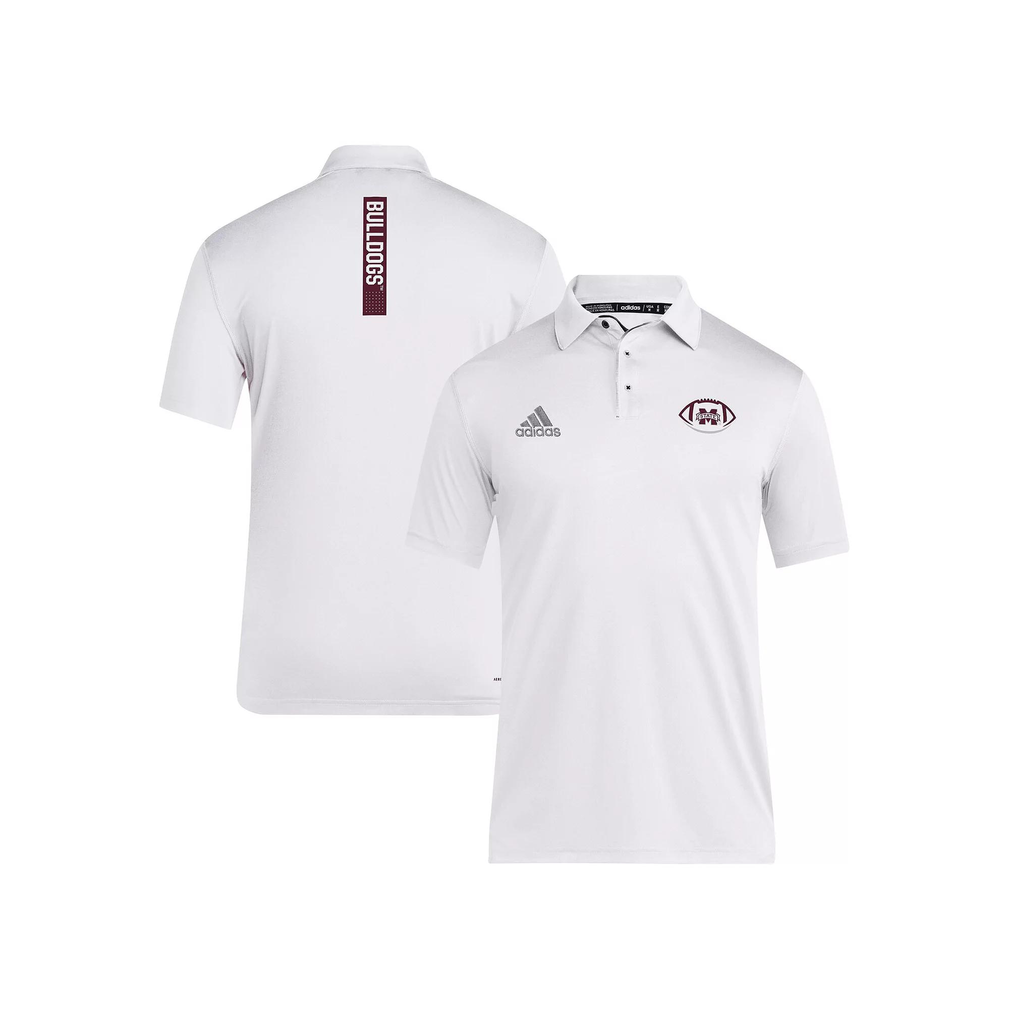 Men's adidas White Mississippi State Bulldogs Coaches Polo, Size: Medium, Mst White Product Image