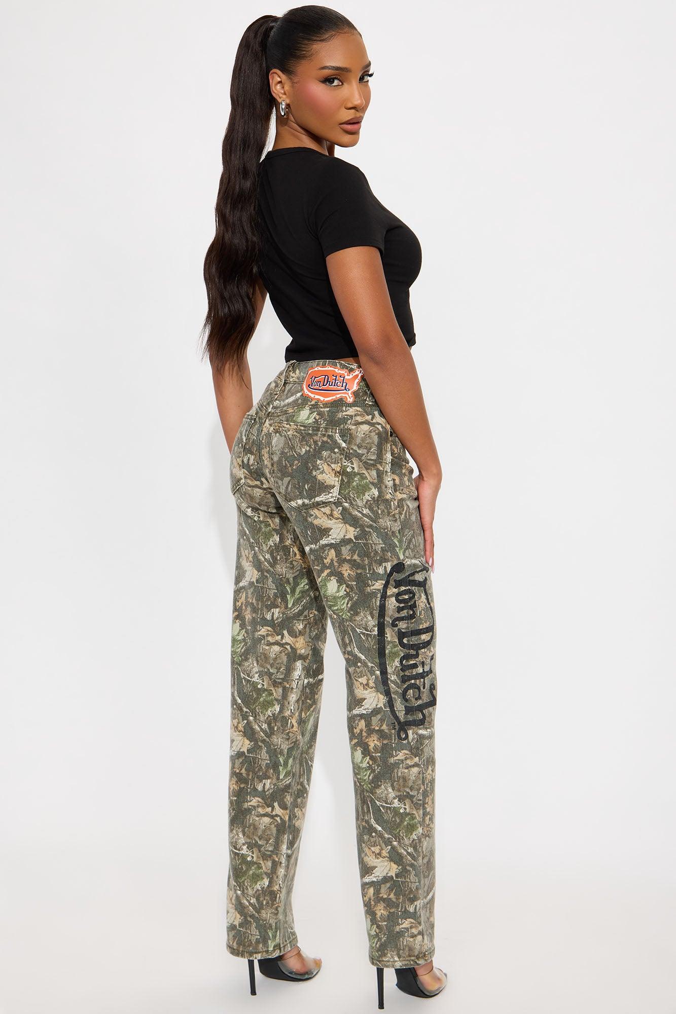 Von Dutch Camo Straight Leg Jeans - Camouflage Female Product Image