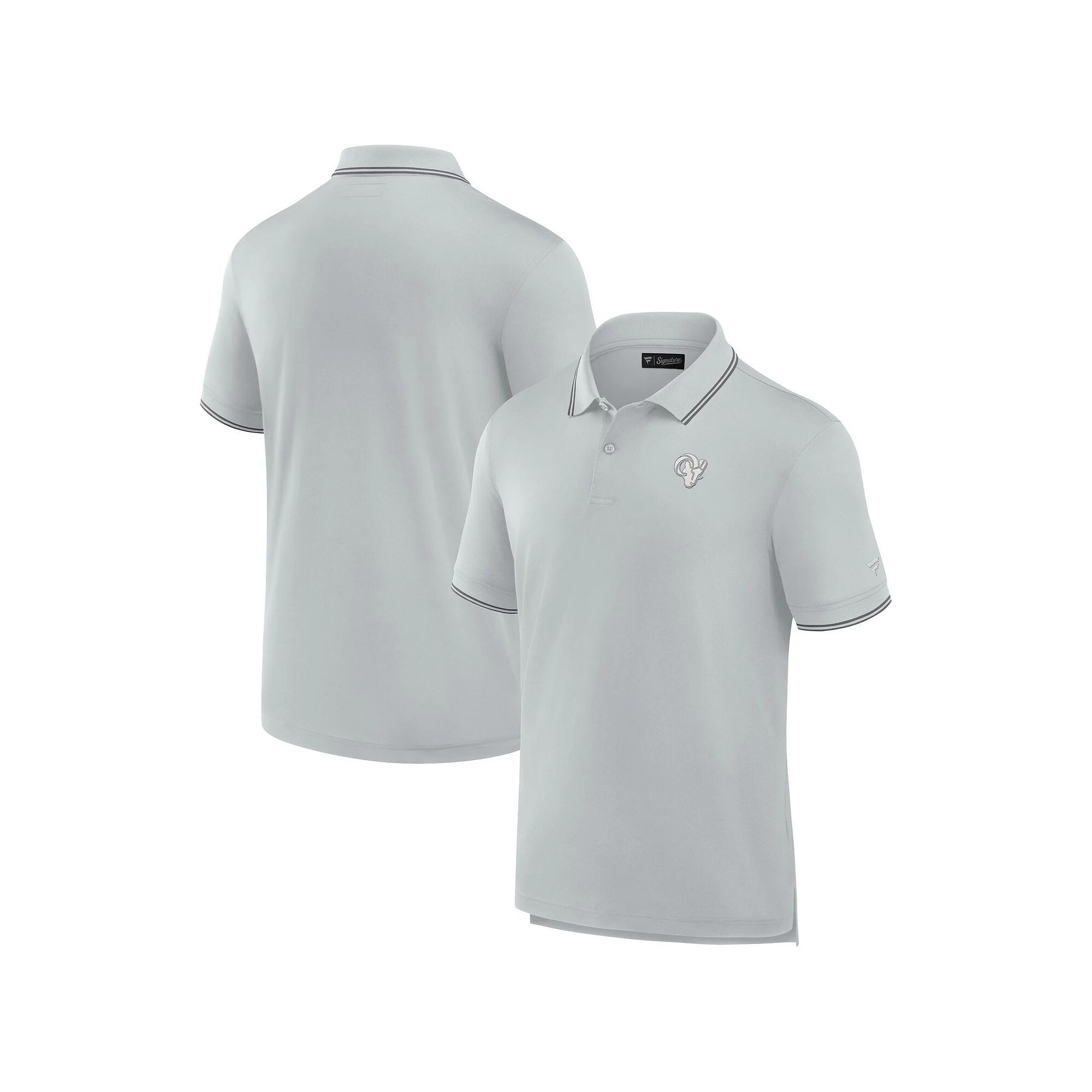Men's Fanatics Signature Gray Los Angeles Rams Pique Polo Shirt,  Product Image