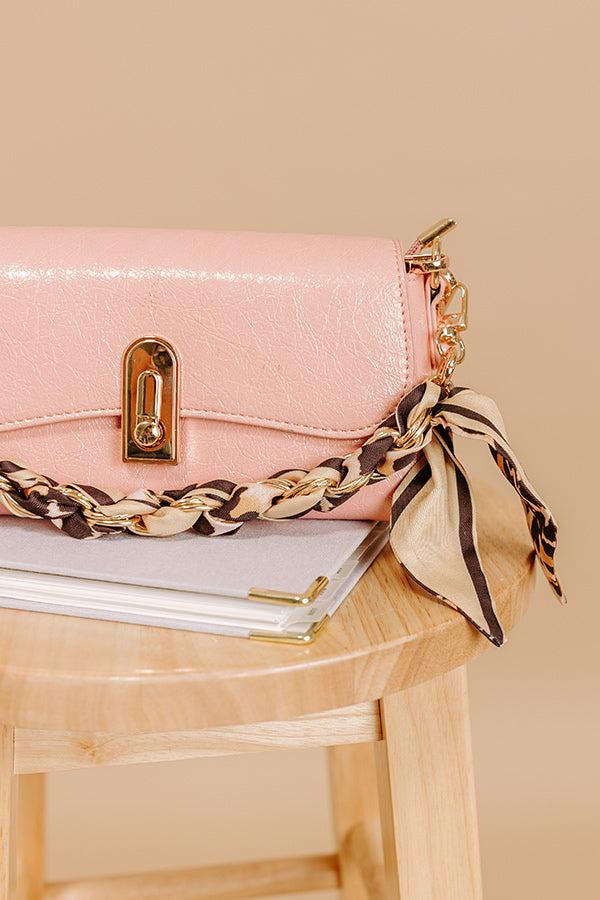 Gold Phone/Purse Chain with a Beige Leopard Scarf Product Image