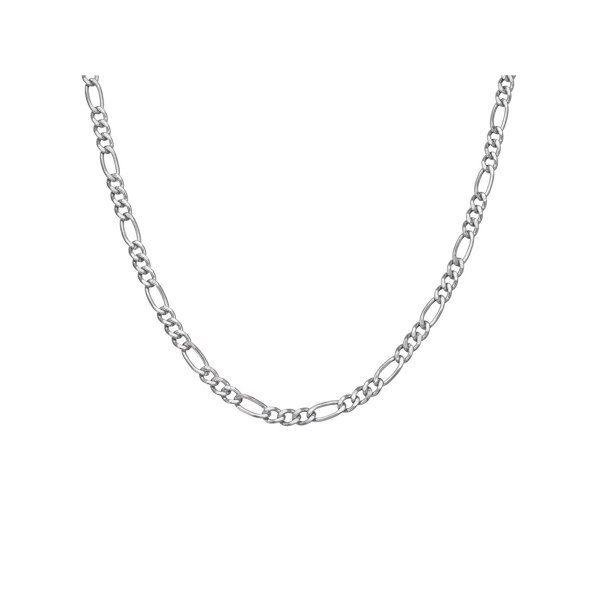 Giorgio di Vicenza Sterling Silver Men's Large Figaro Chain Necklace, Size: 24" Product Image