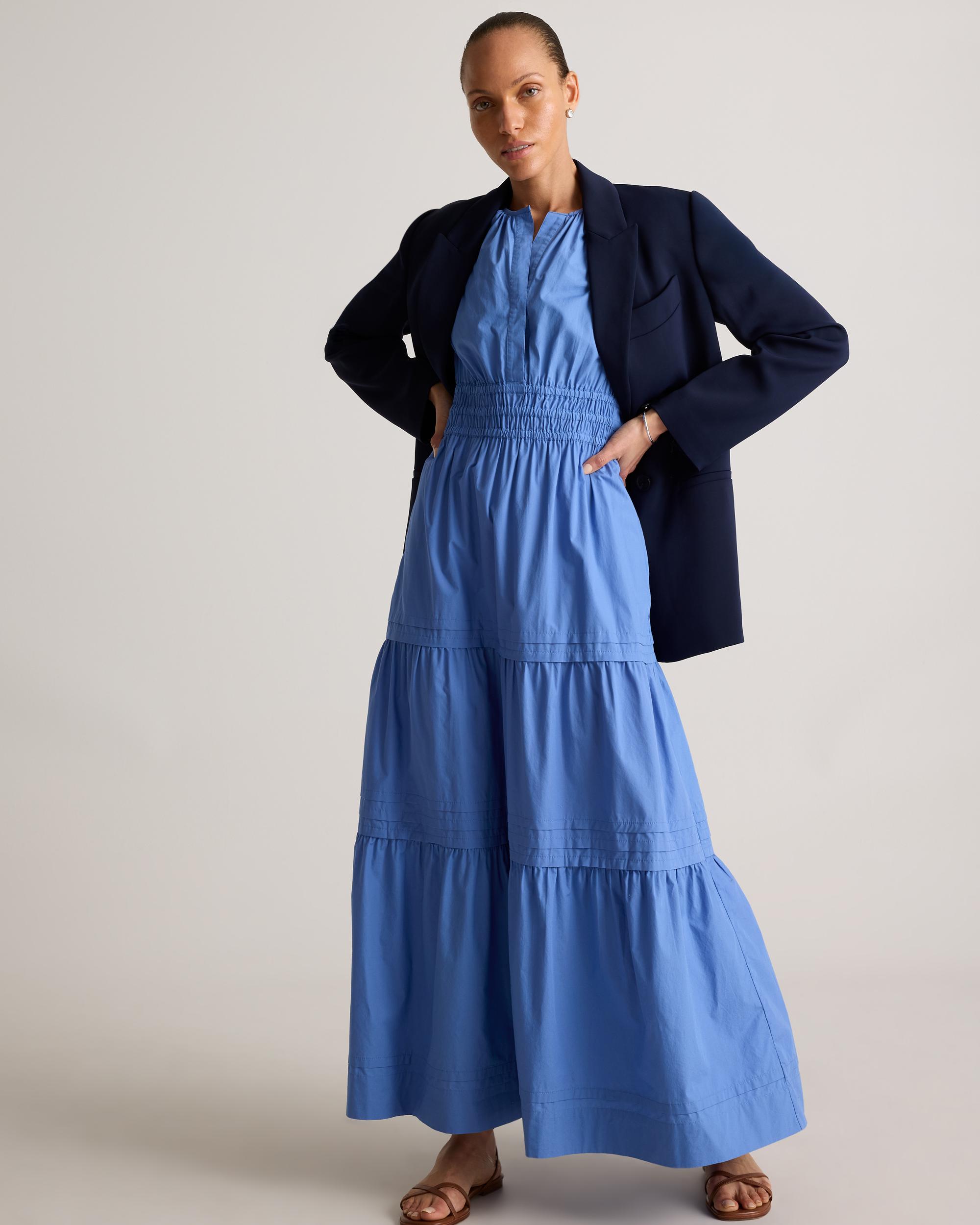 Quince | Women's Poplin Tiered Maxi Dress Cotton Product Image