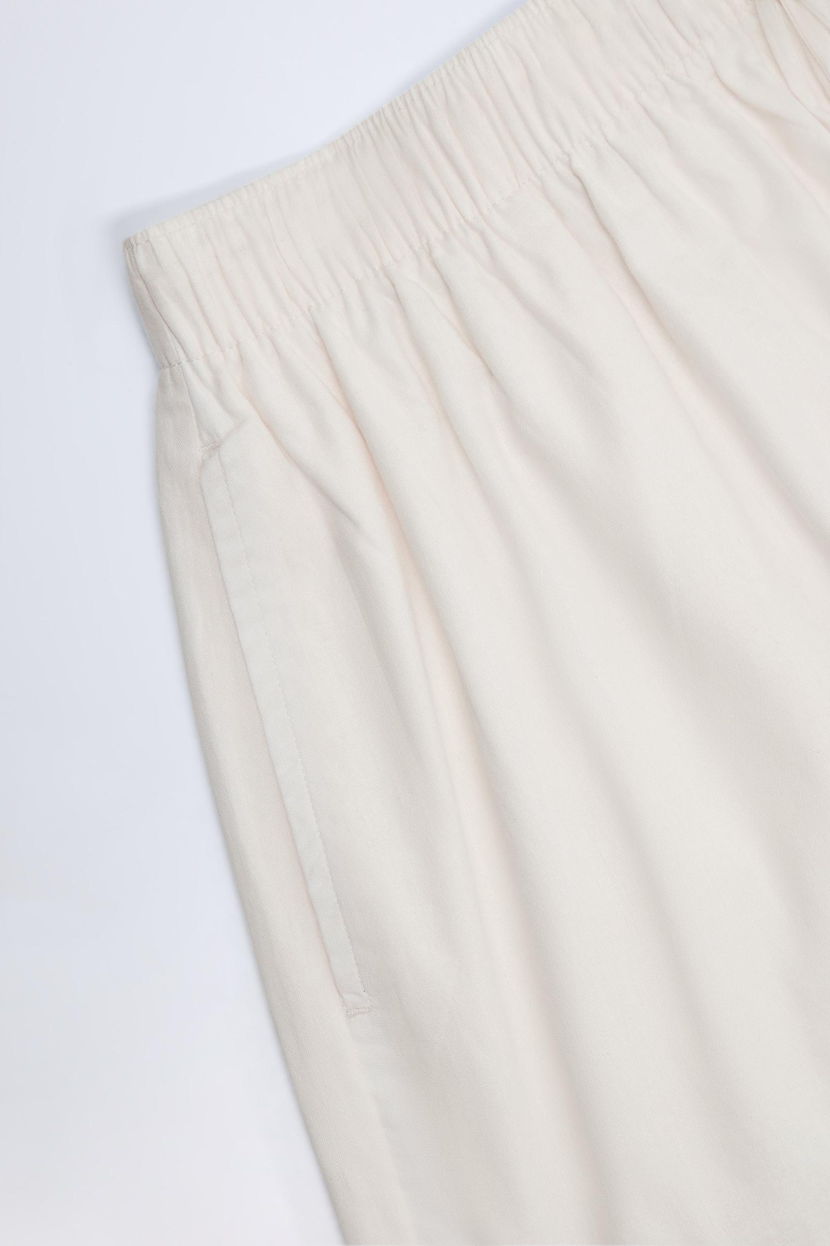 Tie-Front Cotton-Poplin Shorts in White Product Image