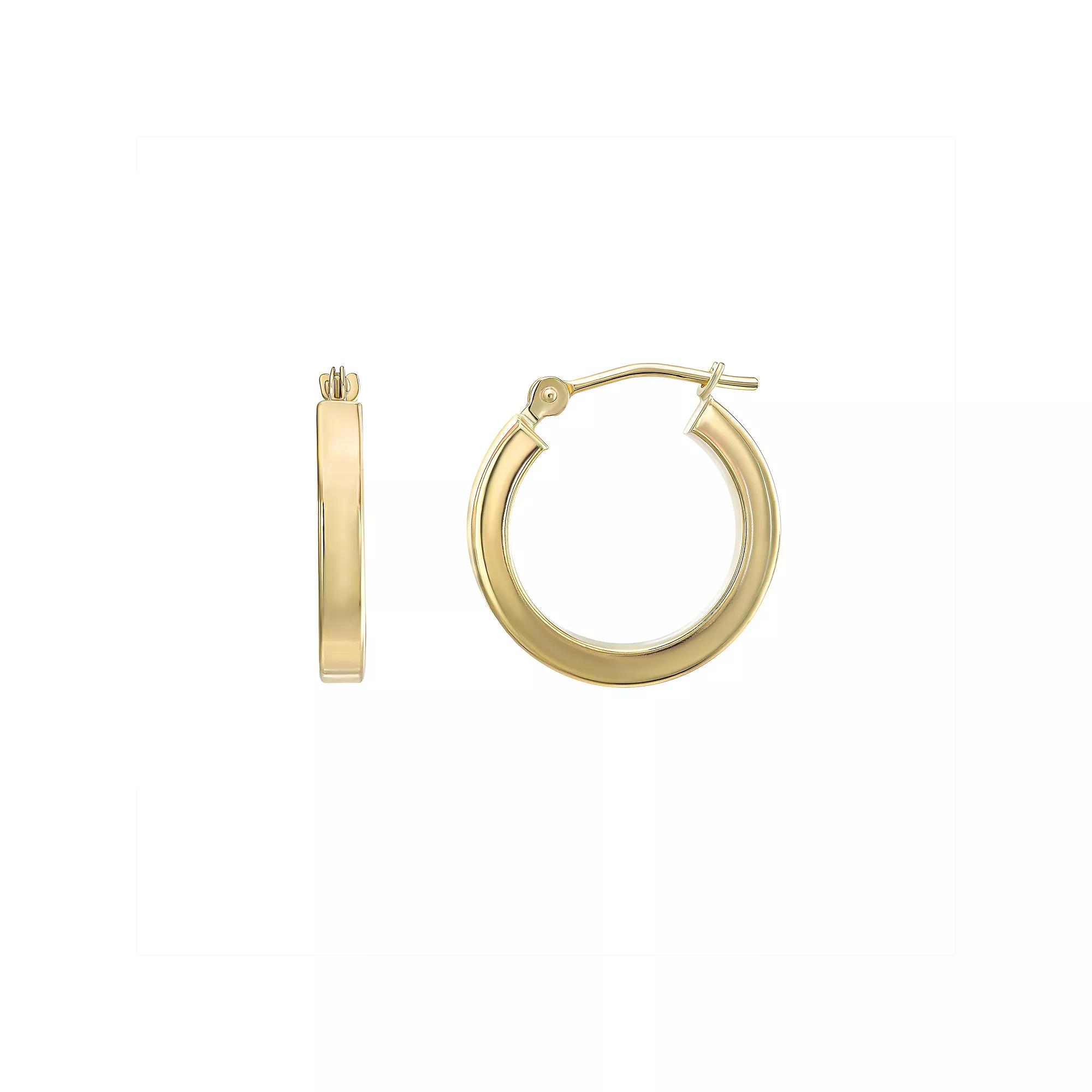 Taylor Grace 10k Gold Square Tube Hoop Earrings, Women's Product Image