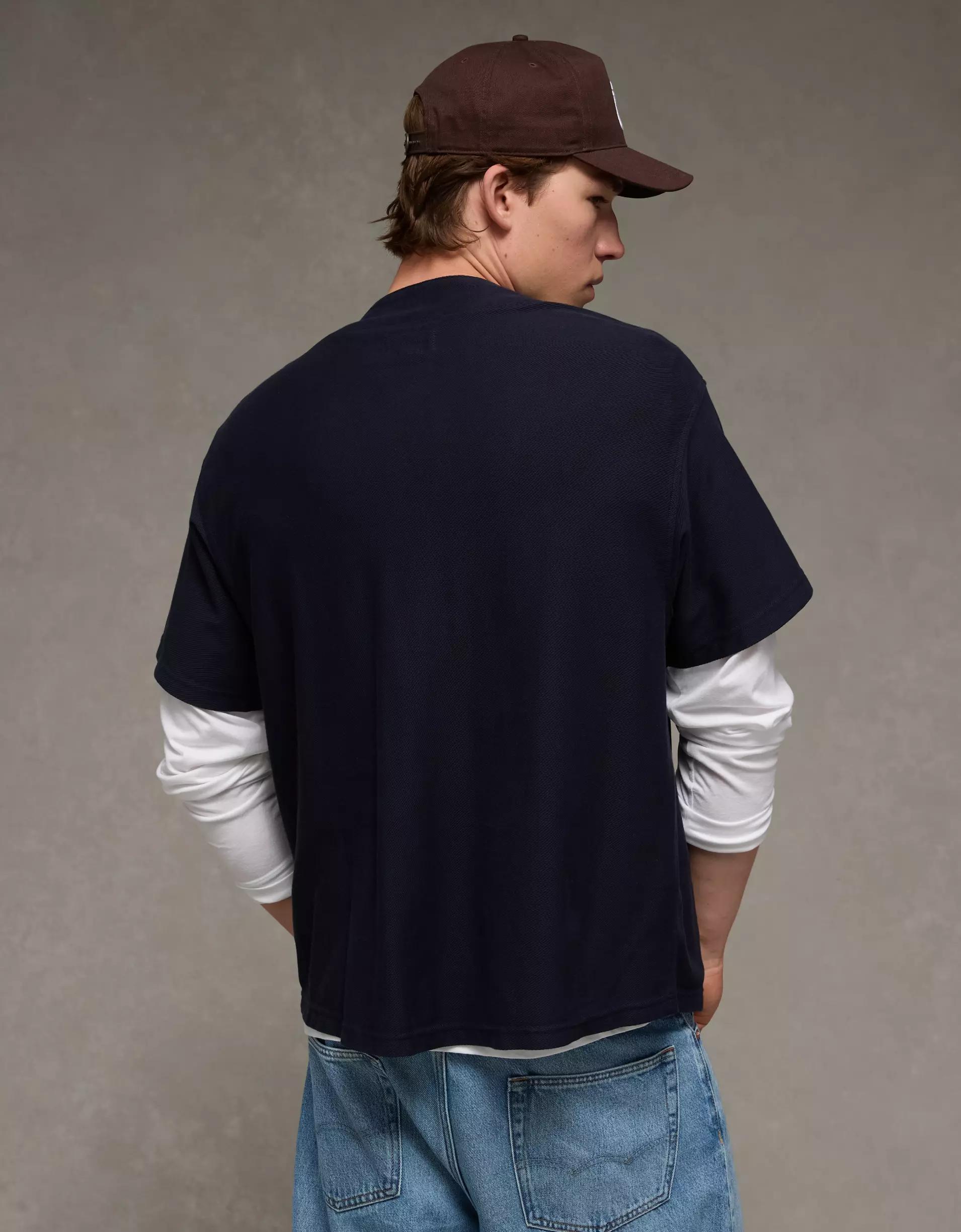 AE Button-Up Baseball T-Shirt Product Image