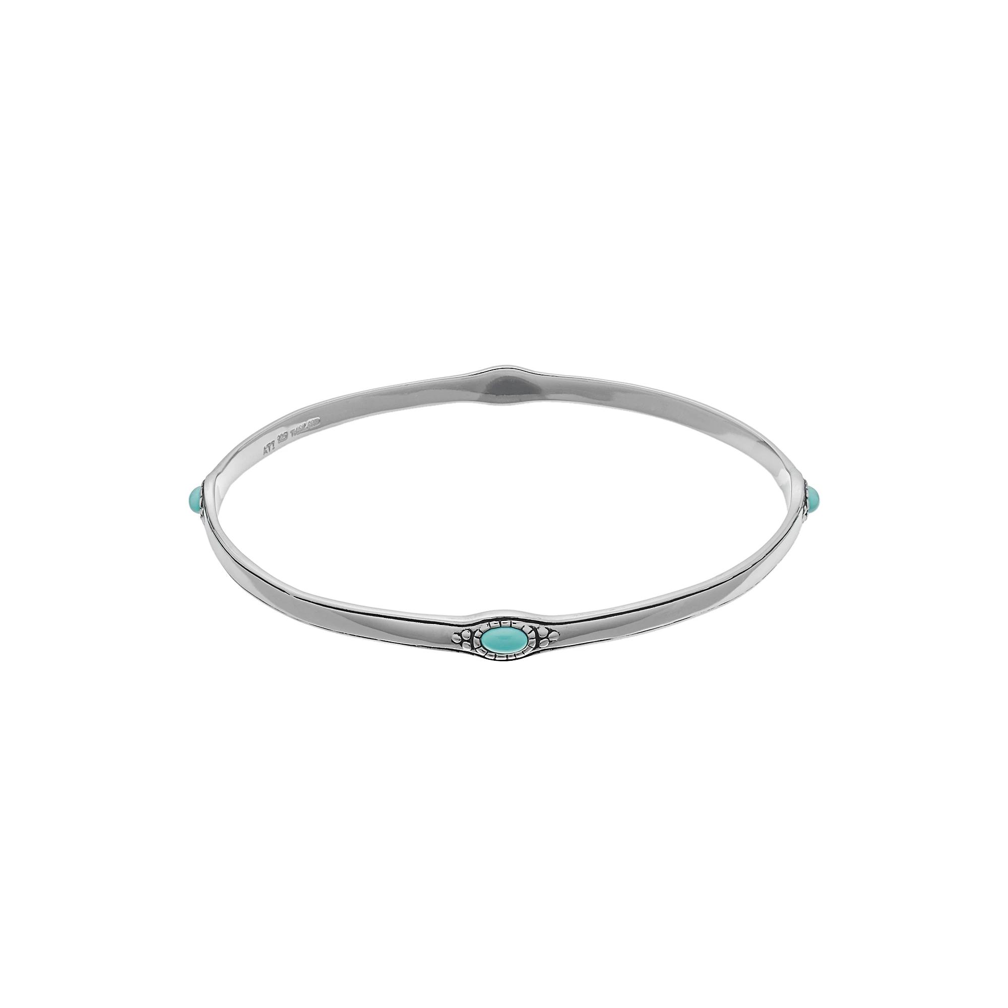Sterling Silver Simulated Turquoise Bangle Bracelet, Women's, Size: 8", Blue Product Image