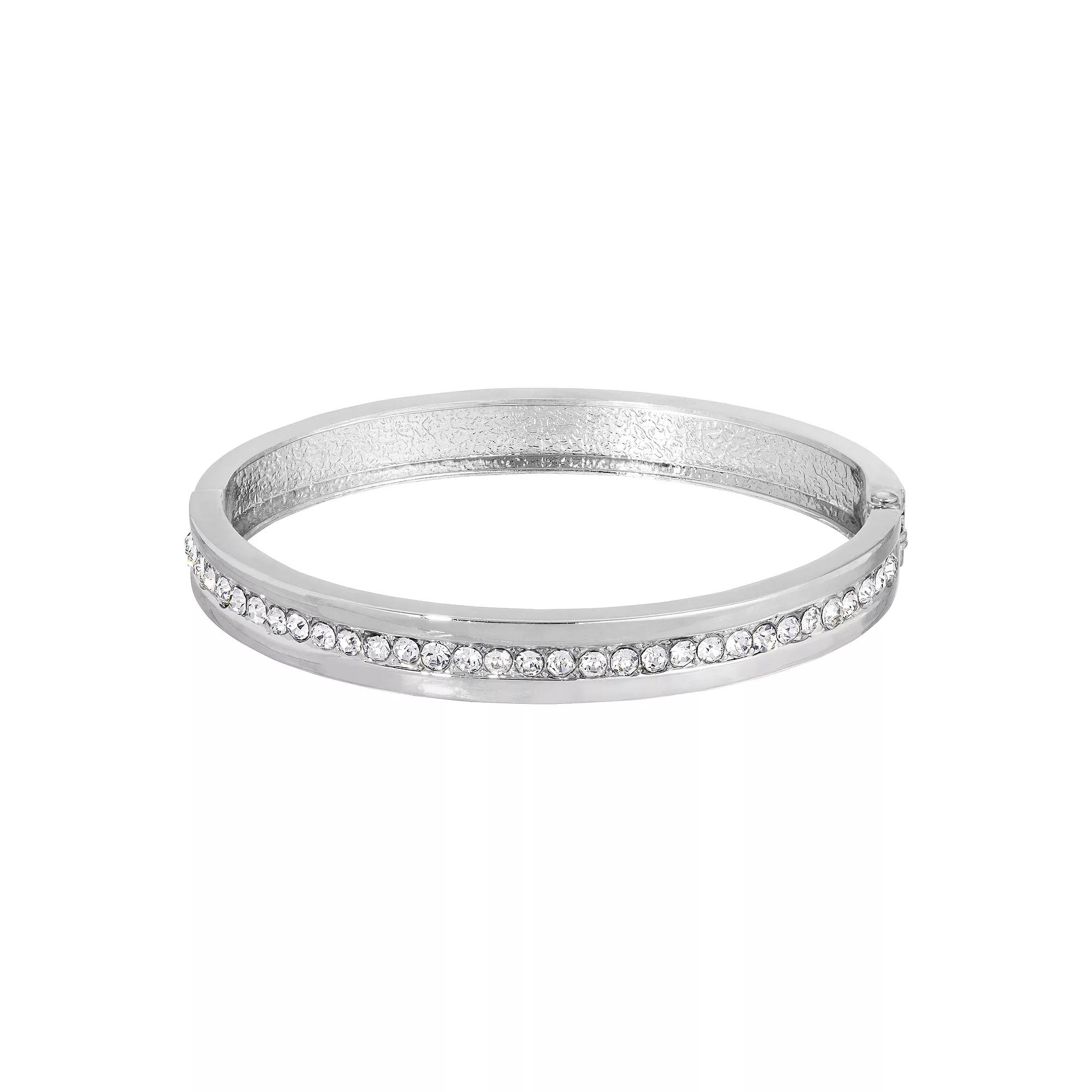 1928 Crystal Bangle Bracelet, Women's, White Product Image