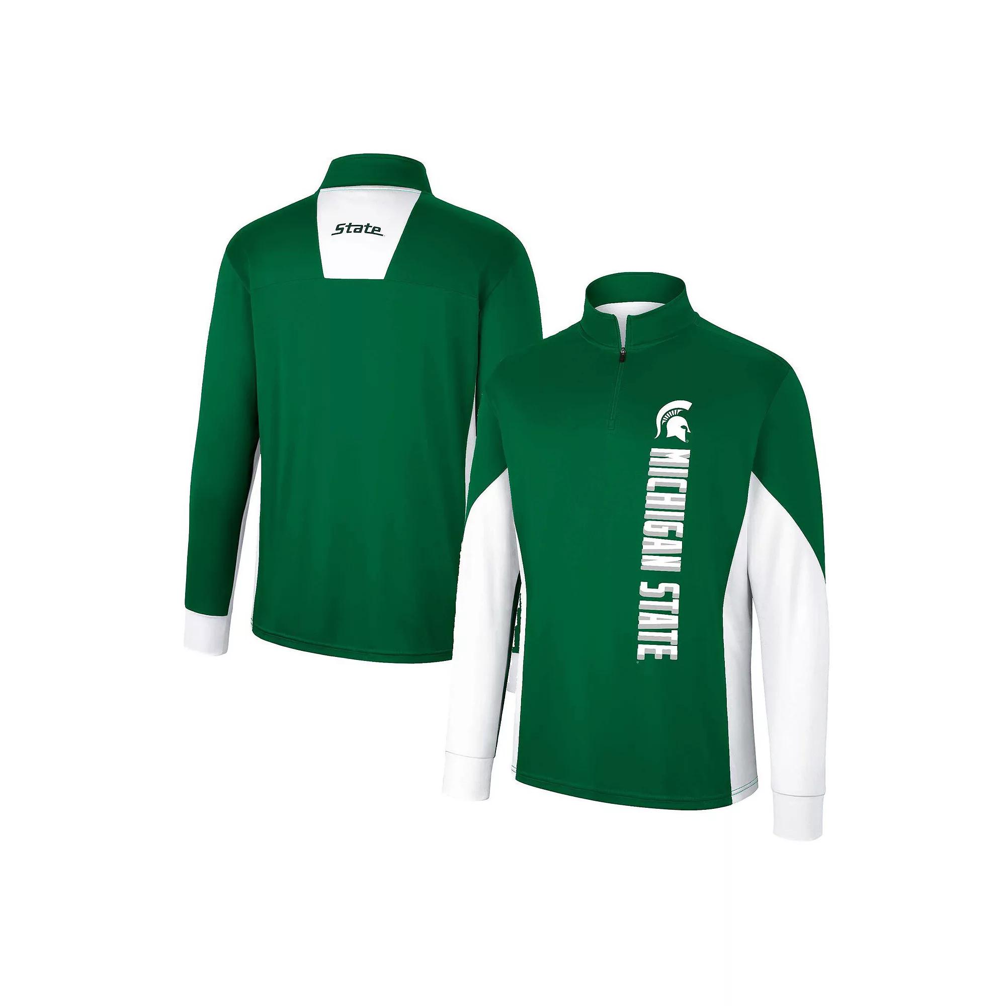 Men's Colosseum Green Michigan State Spartans Bart Quarter-Zip Windshirt,  Product Image