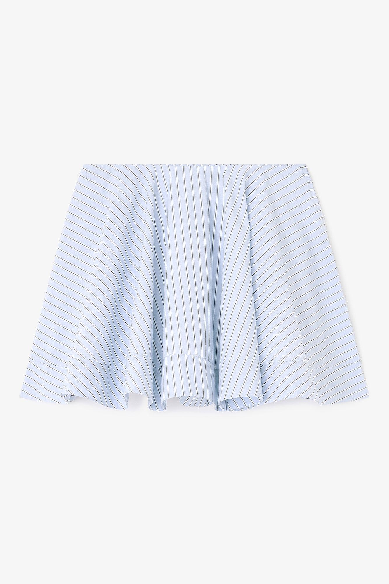 Blue Stripe Mini Circle Skirt Product Image
